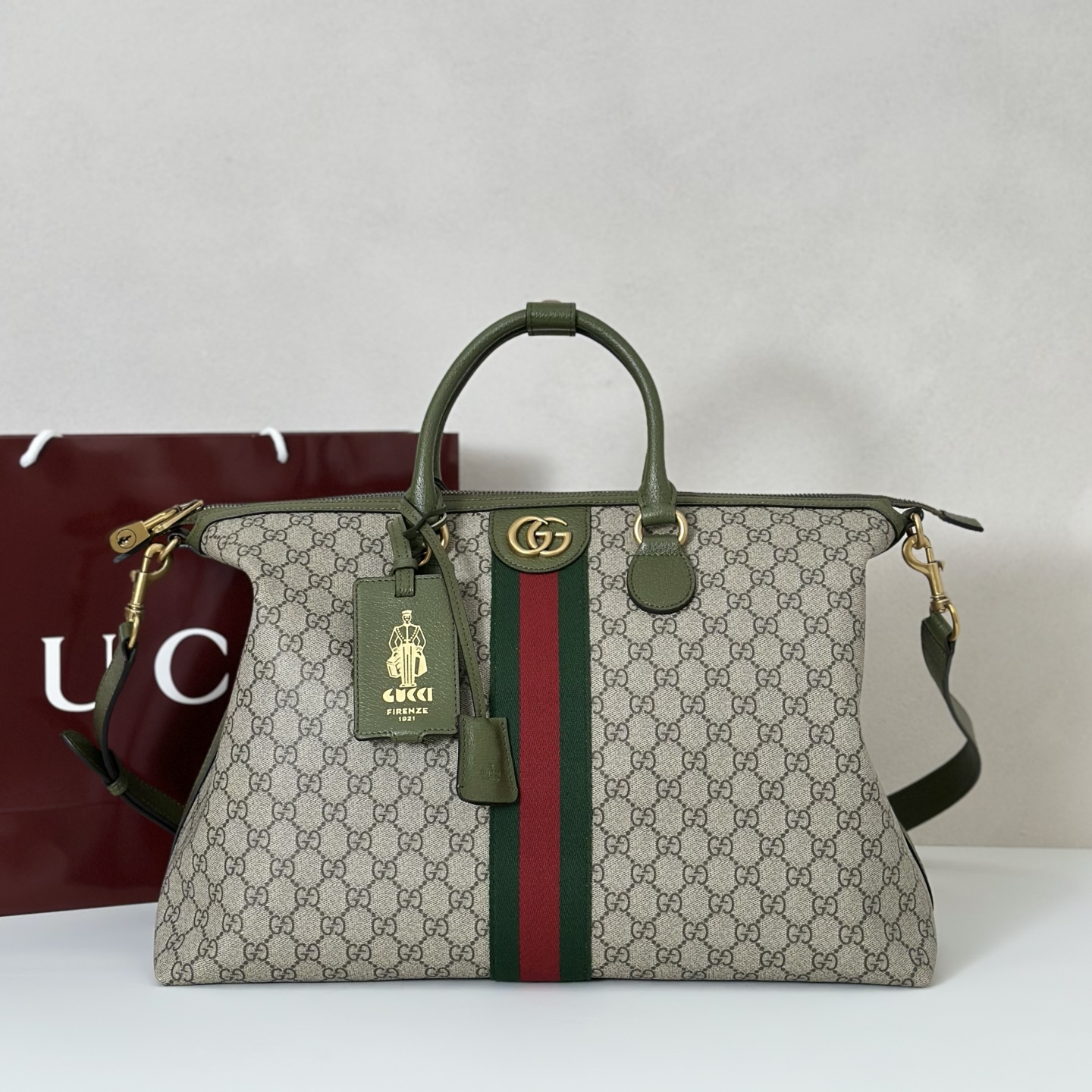 NO:856196,Counter quality, top-quality original goods, real photos!  Model No. 834469 brown green, size width 48cmX height 28cmX side width 18cm, batch, Gucci original leather [price based on quantity]19860909专柜品质,顶级原单货,实物实拍！款号834469啡绿,尺寸宽48cmX高28cmX侧宽18cm,批,古奇原厂皮【跑量价】,Bag