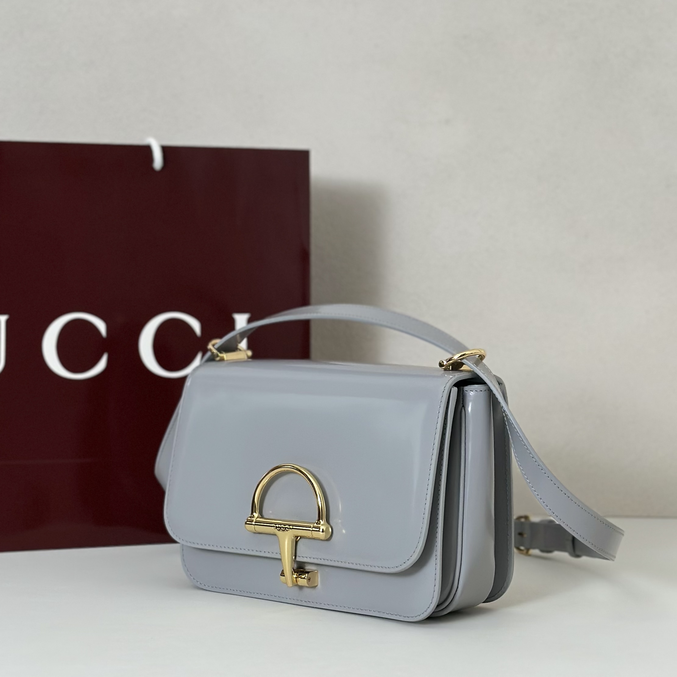 Gucci Style Grey Leather Bag Lookbook Reference image 2