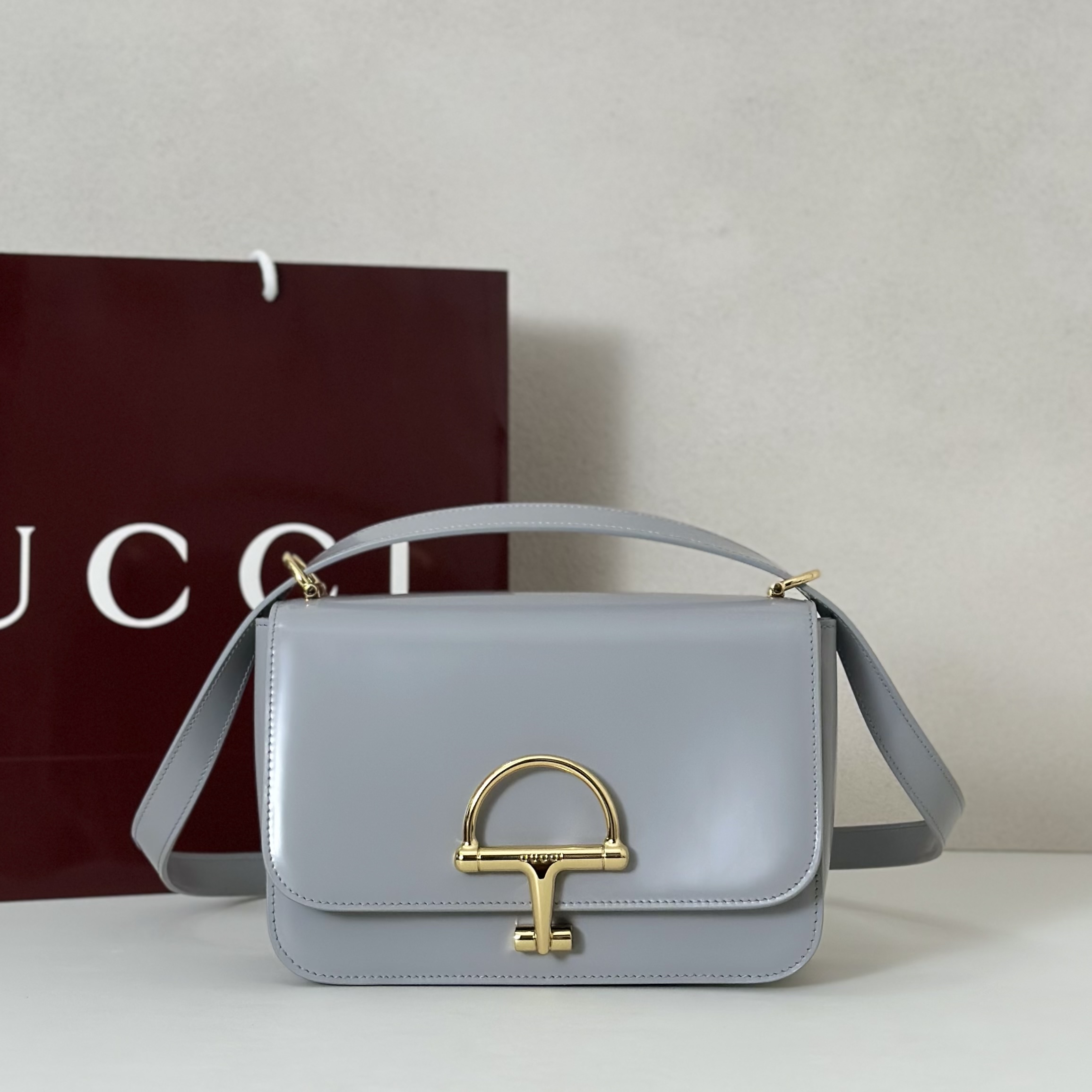 Gucci Style Grey Leather Bag Lookbook Reference image 1