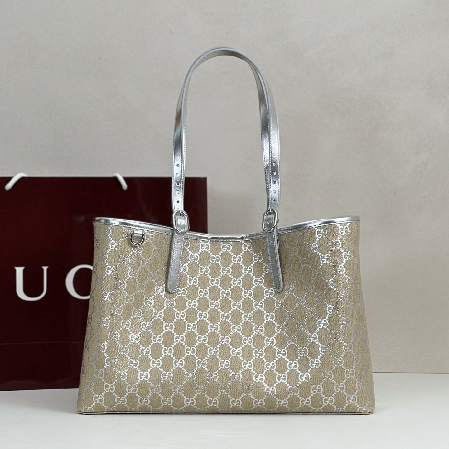 NO:754494,Counter quality, top-quality original goods, real photos!  Model No. 815213 Apricot Silver, size width 38X height 25.5X side width 15cm, batch, Gucci original leather [price based on quantity]19860909专柜品质,顶级原单货,实物实拍！款号815213杏银,尺寸宽38X高25.5X侧宽15cm,批,古奇原厂皮【跑量价】,Bag