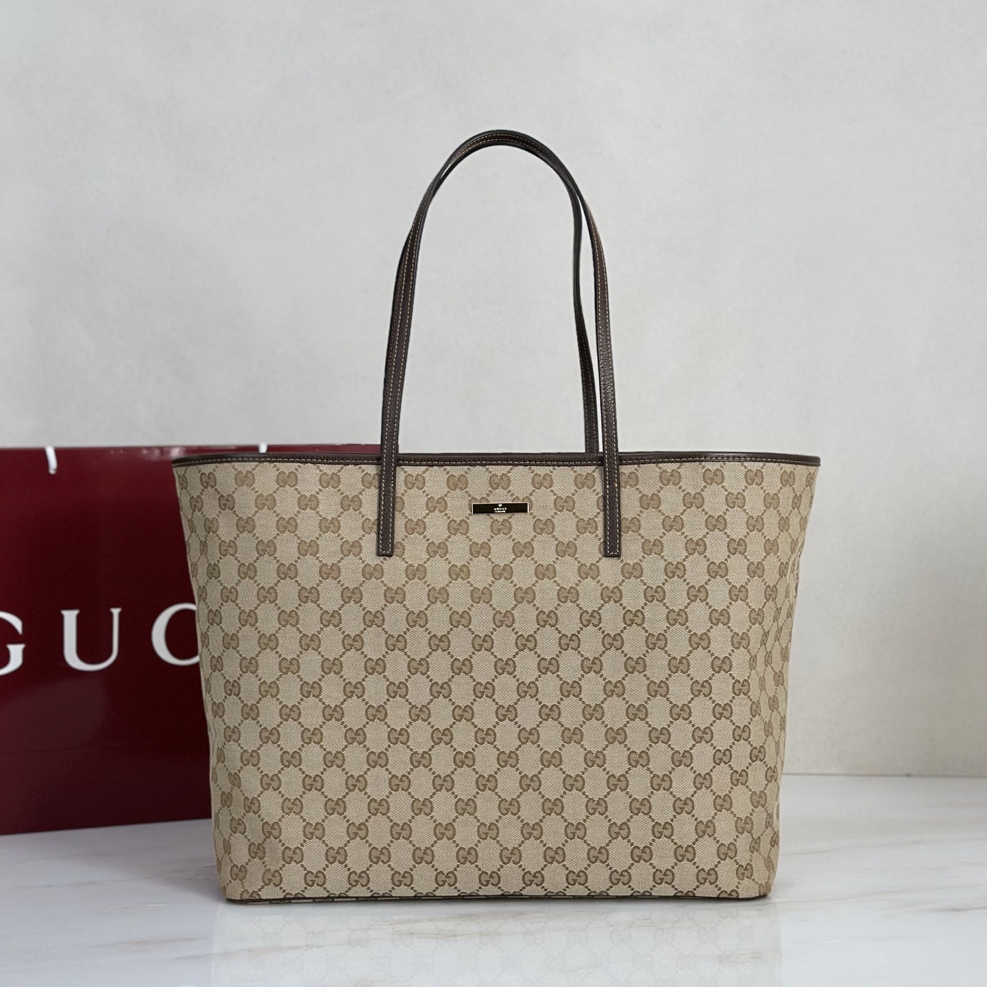 NO:856215,Counter quality, top-quality original goods, real photos!  Model number 874745 light apricot cloth, size width 38X height 29.5X side width 13, batch, Gucci original leather [price based on quantity]19860909专柜品质,顶级原单货,实物实拍！款号874745浅杏布,尺寸宽38X高29.5X侧宽13,批,古奇原厂皮【跑量价】,Bag