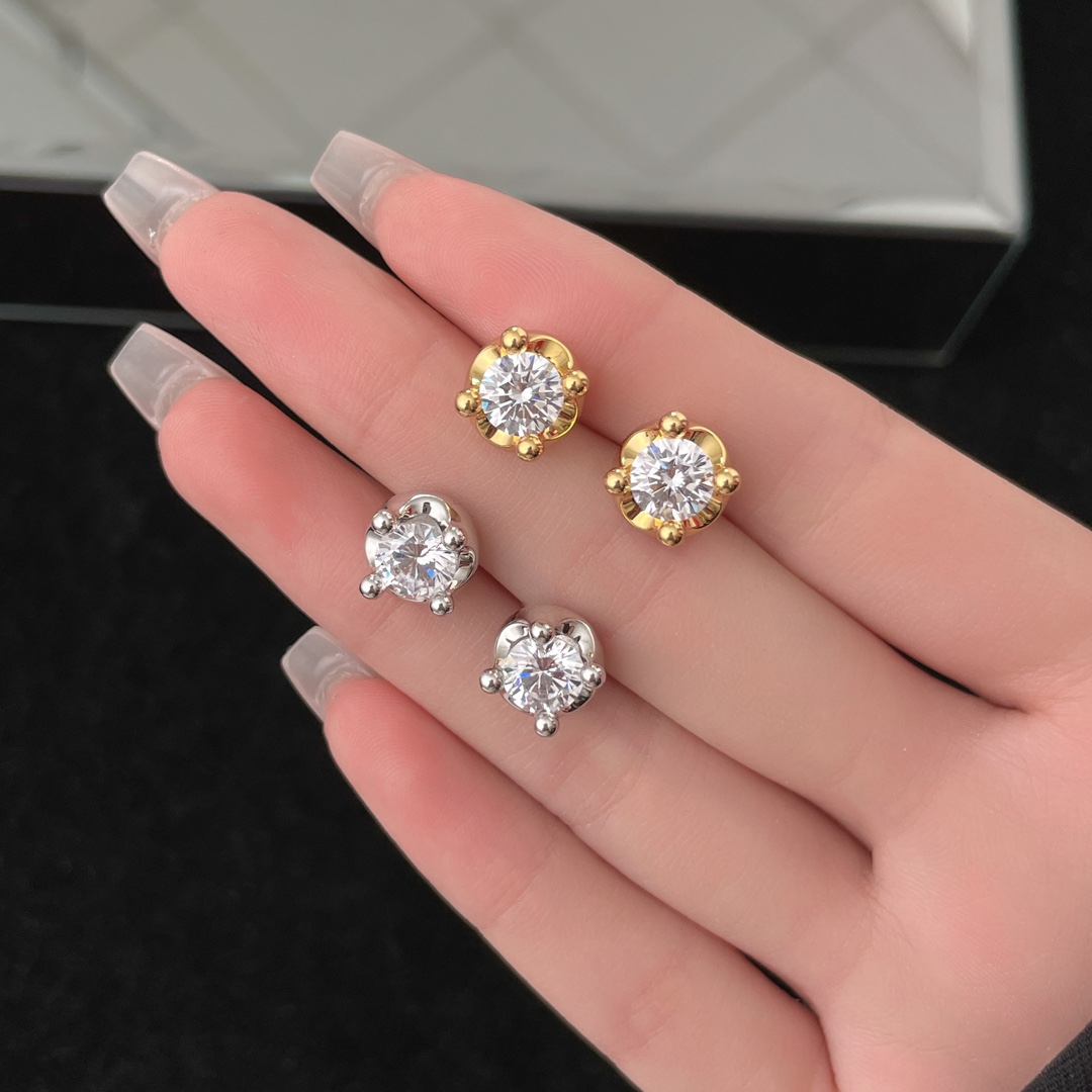 Bvlgari Corona Earrings Diamond Flower