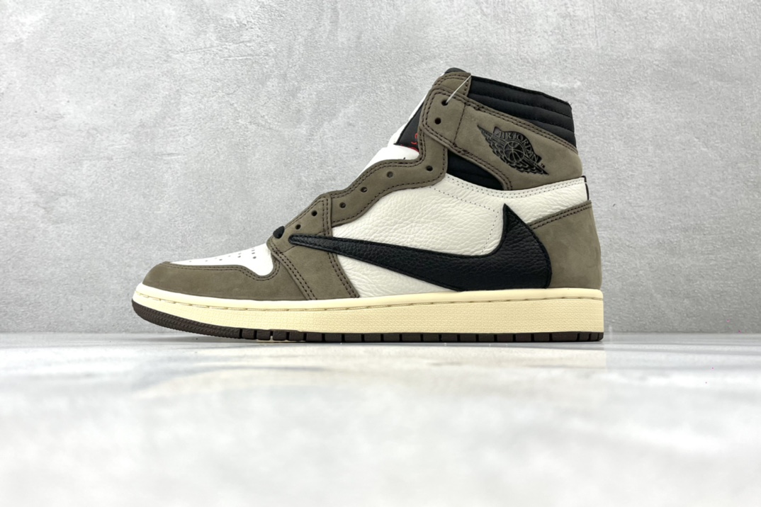 纯原#TravisScottxAirJordanAJ1TS联名深棕倒钩高帮CD4487-100知名大厂出