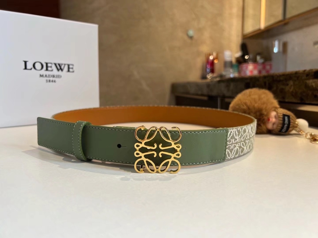 Loewe 代购级 腰带推荐—LOEVE罗意威新款logo提花女士腰带 提花面料经过独特的工艺织造后