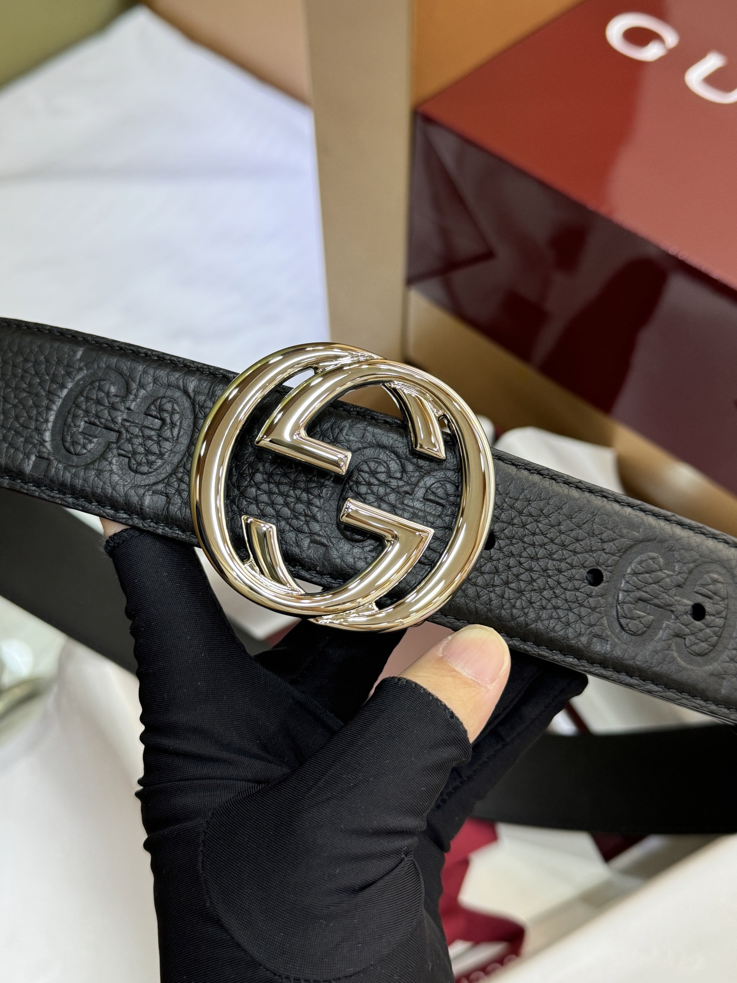 Luxurious GG 4.0 cm Fire Belt for High-Class Men with Classic Fashion Elements. - 图片 3