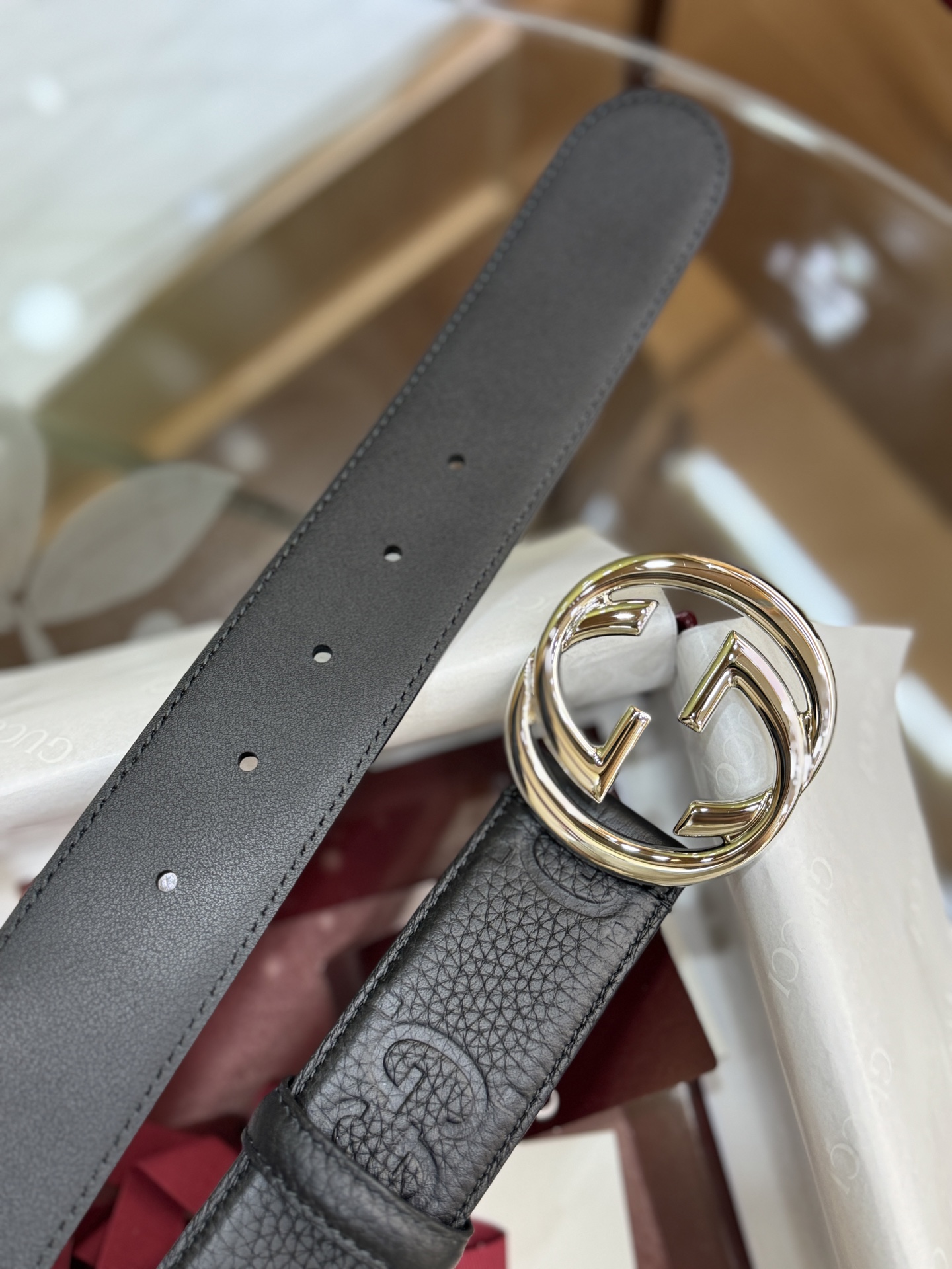 Luxurious GG 4.0 cm Fire Belt for High-Class Men with Classic Fashion Elements. - 图片 4