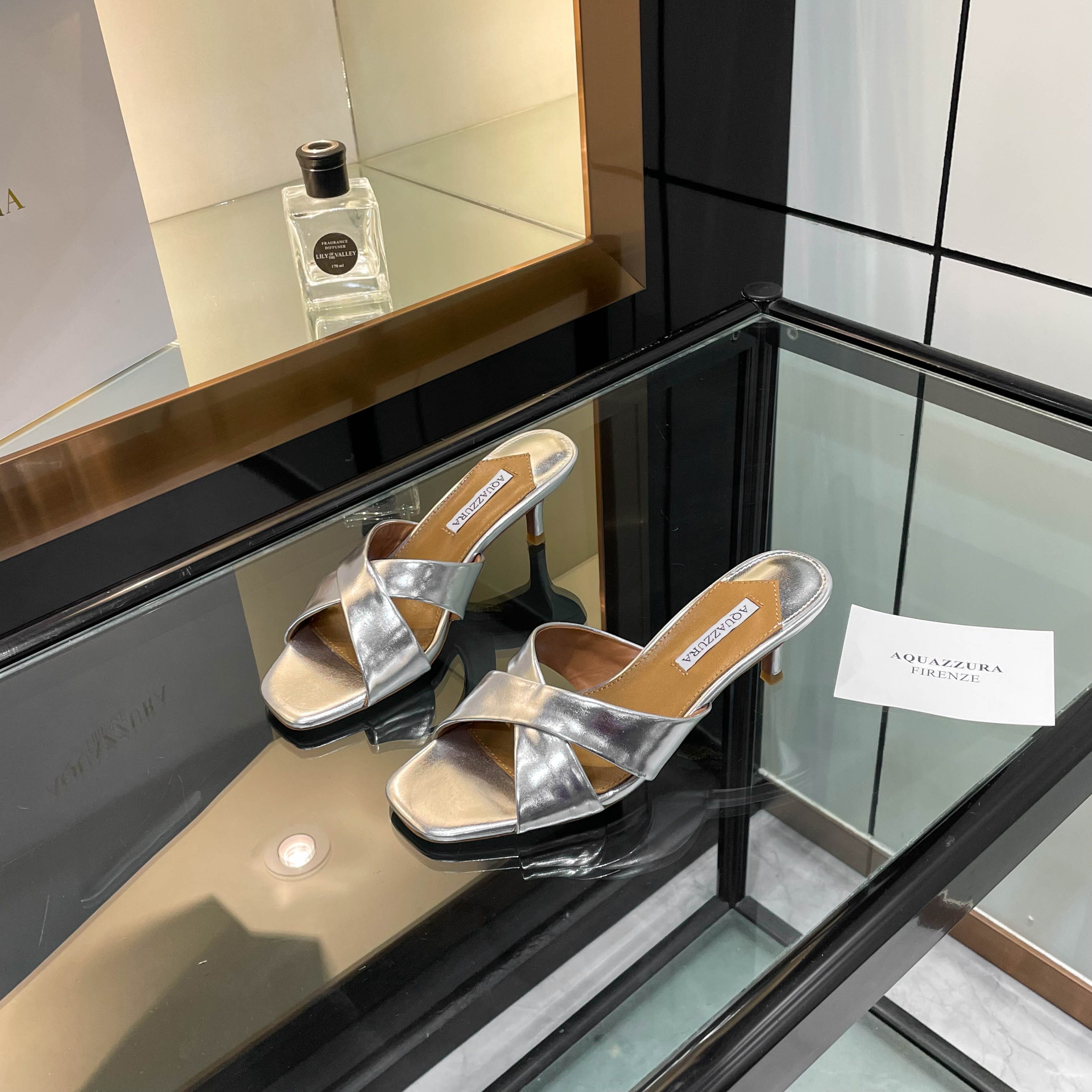 [Aquazzura] New Cross-Laced Slippers for Comfortable Walking, Silk & Italian Leather, $675 - 图片 4