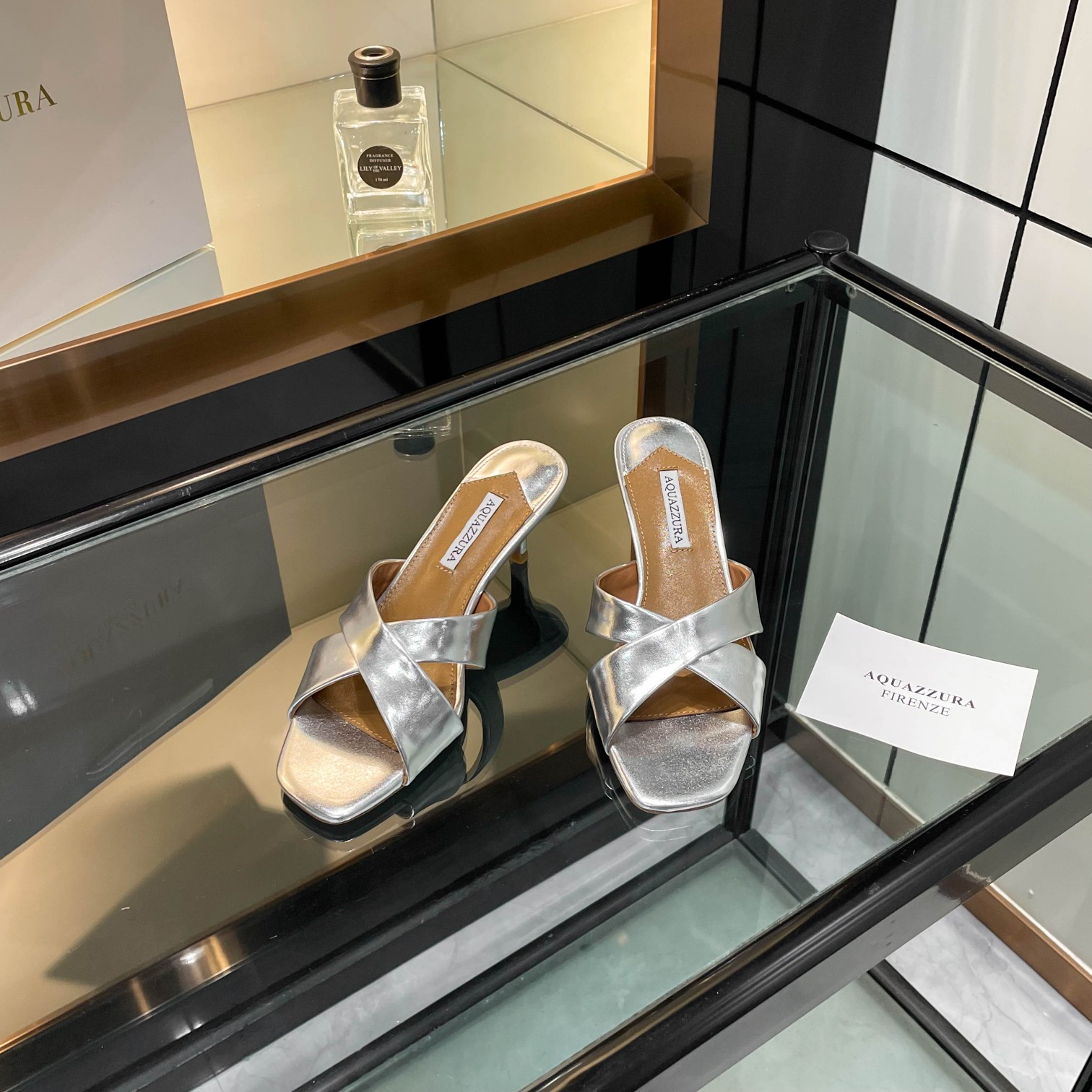 [Aquazzura] New Cross-Laced Slippers for Comfortable Walking, Silk & Italian Leather, $675 - 图片 5