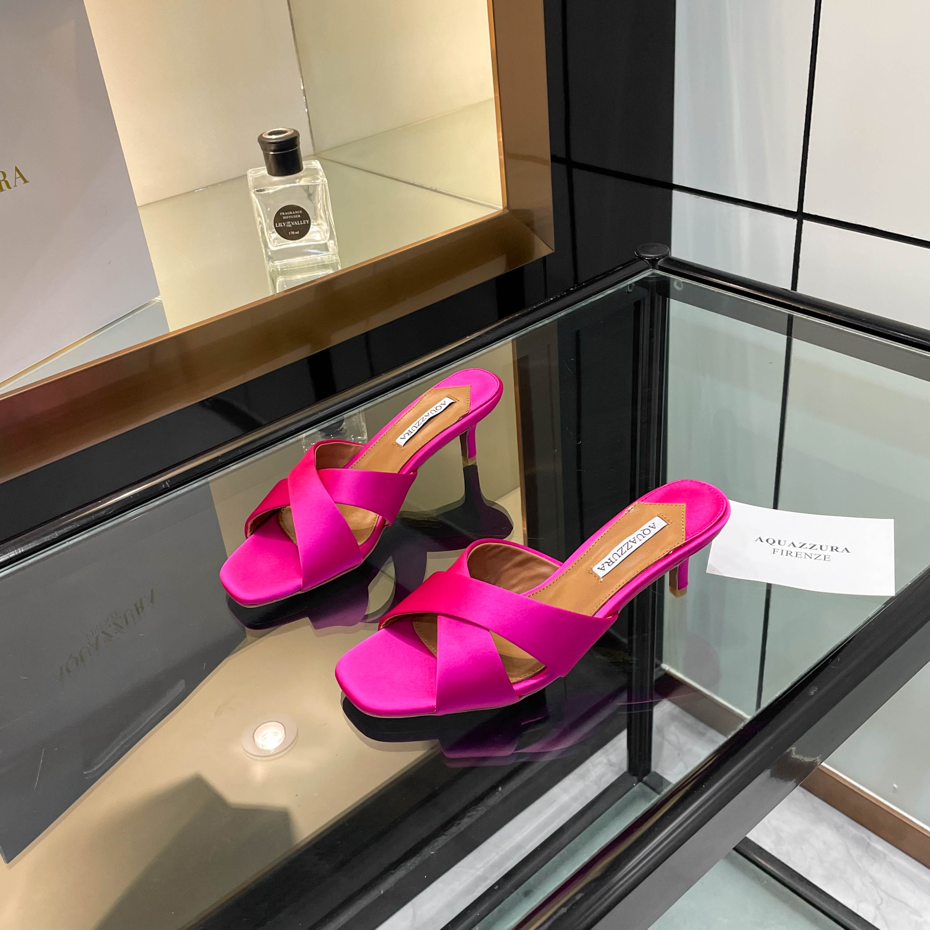 [Aquazzura] Cross-laced Silk Slippers for Comfortable Walking, Prototype Development - 图片 2