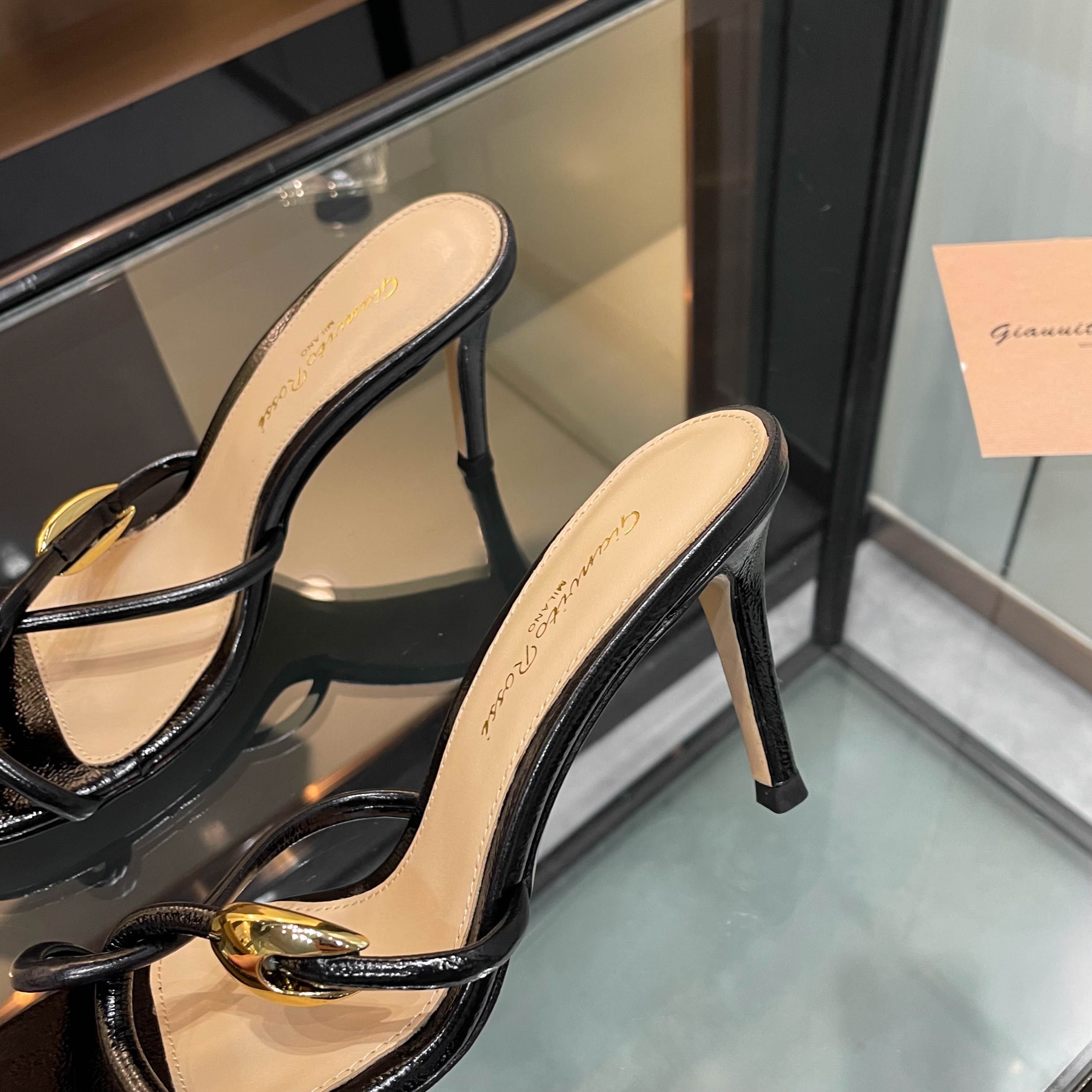 Gianvito Rossi Women's Black Leather High Heel Sandals, Elegant and Chic 4 a1749285950304 5163