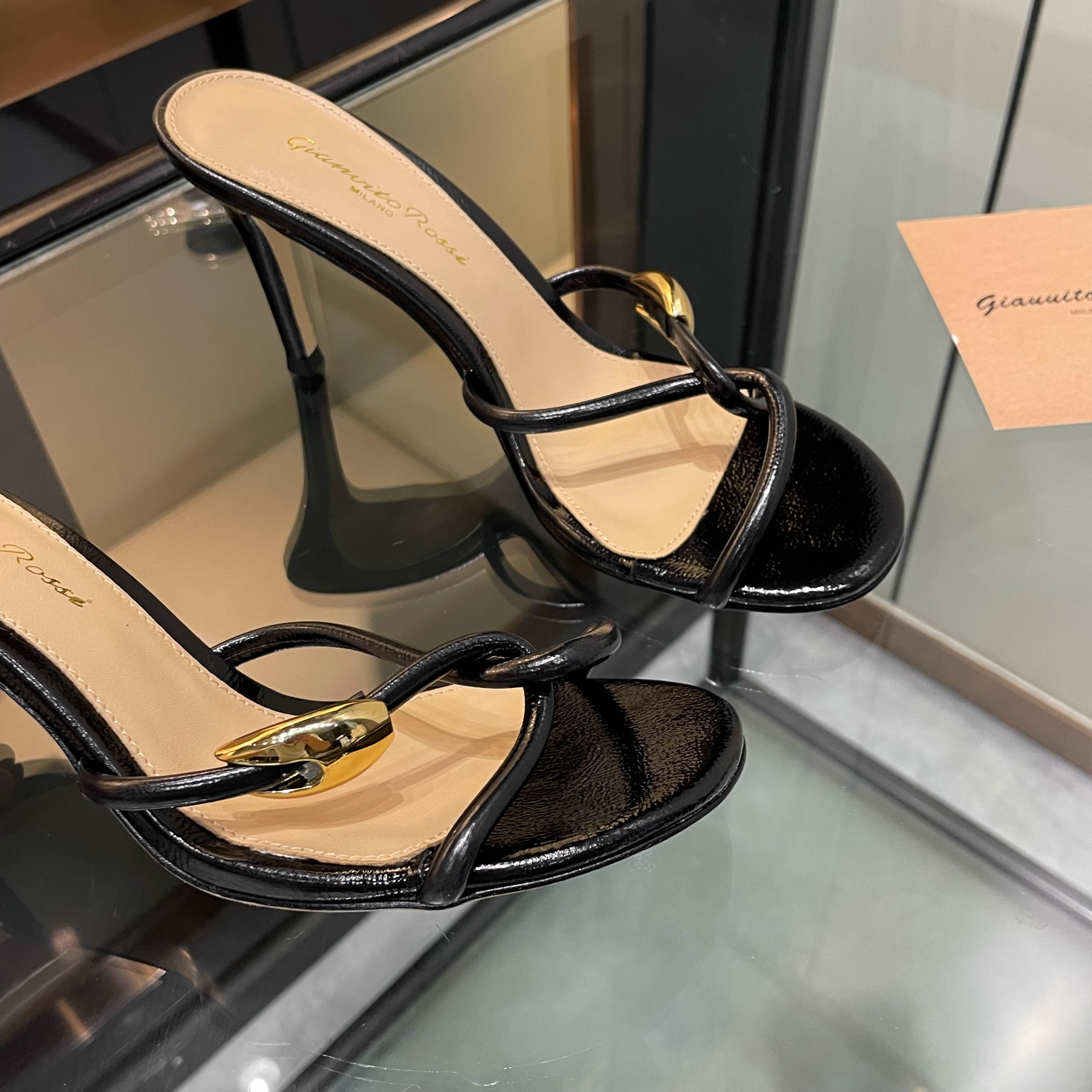 Gianvito Rossi Women's Black Leather High Heel Sandals, Elegant and Chic 5 a1749285950307 4311