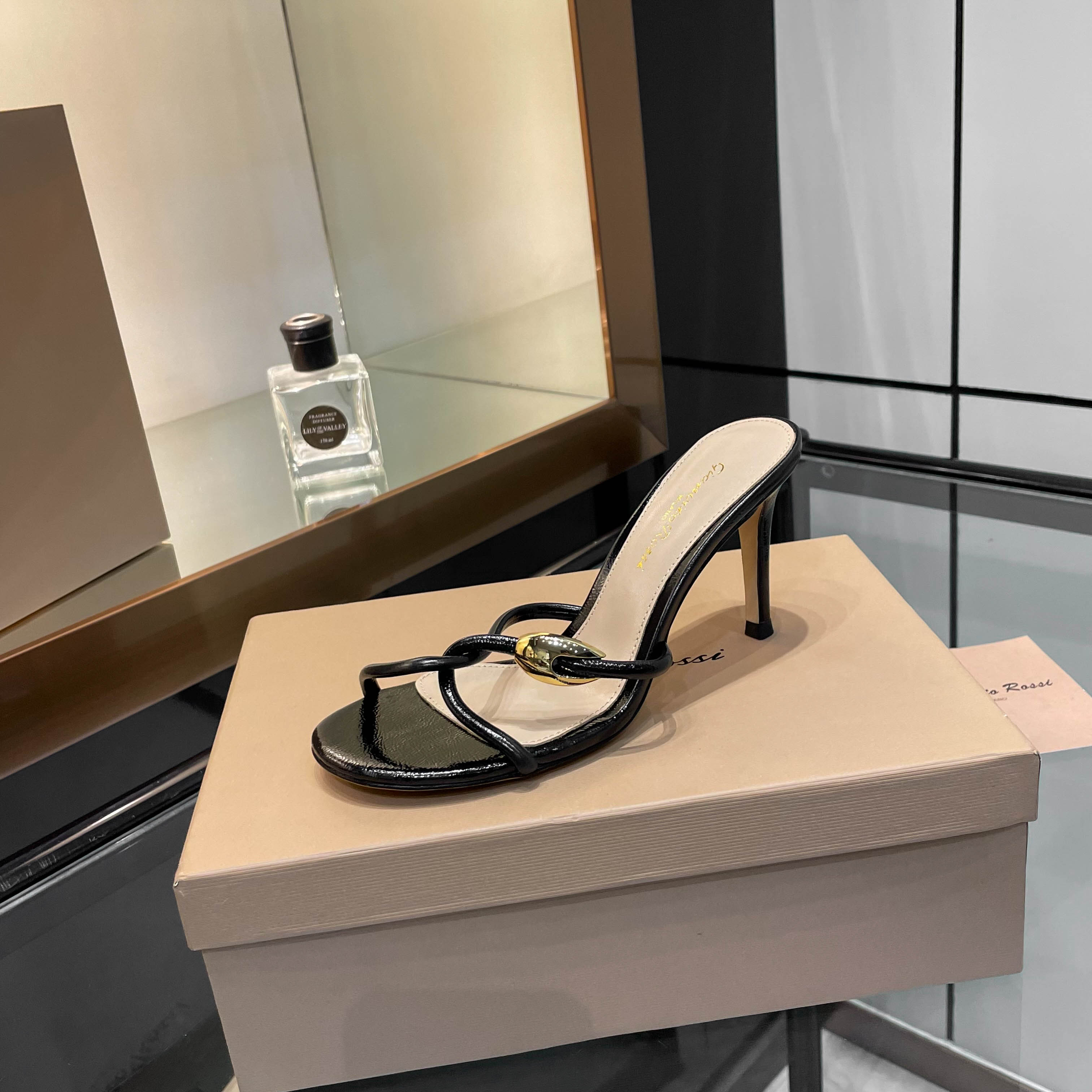Gianvito Rossi Women's Black Leather High Heel Sandals, Elegant and Chic 9 a1749285950315 8110