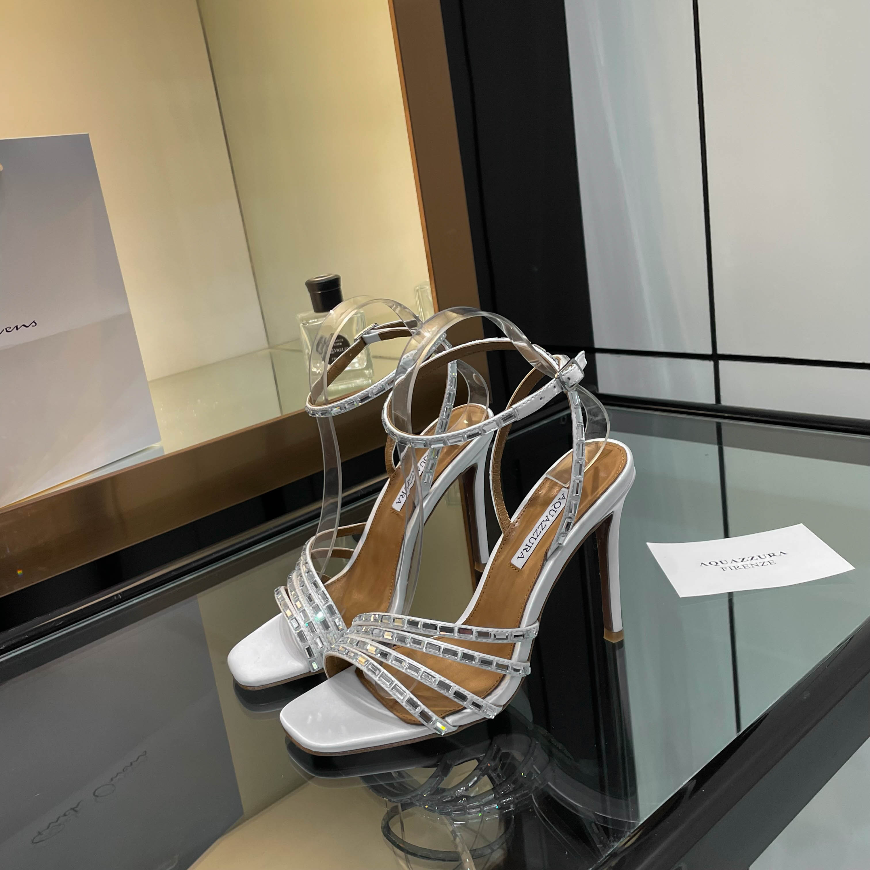 Aquazzura Women's High Heel Sandal with Rhinestone Straps and Ankle Closure 6 a1751989102889 4271