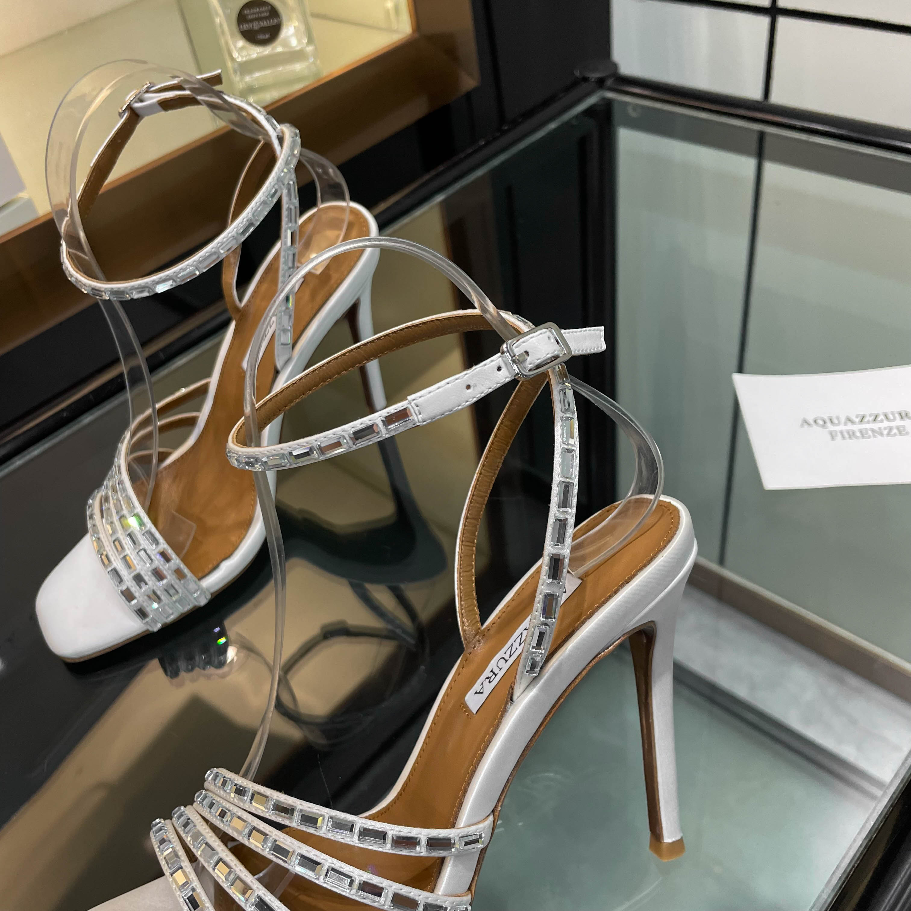 Aquazzura Women's High Heel Sandal with Rhinestone Straps and Ankle Closure 8 a1751989104985 1641