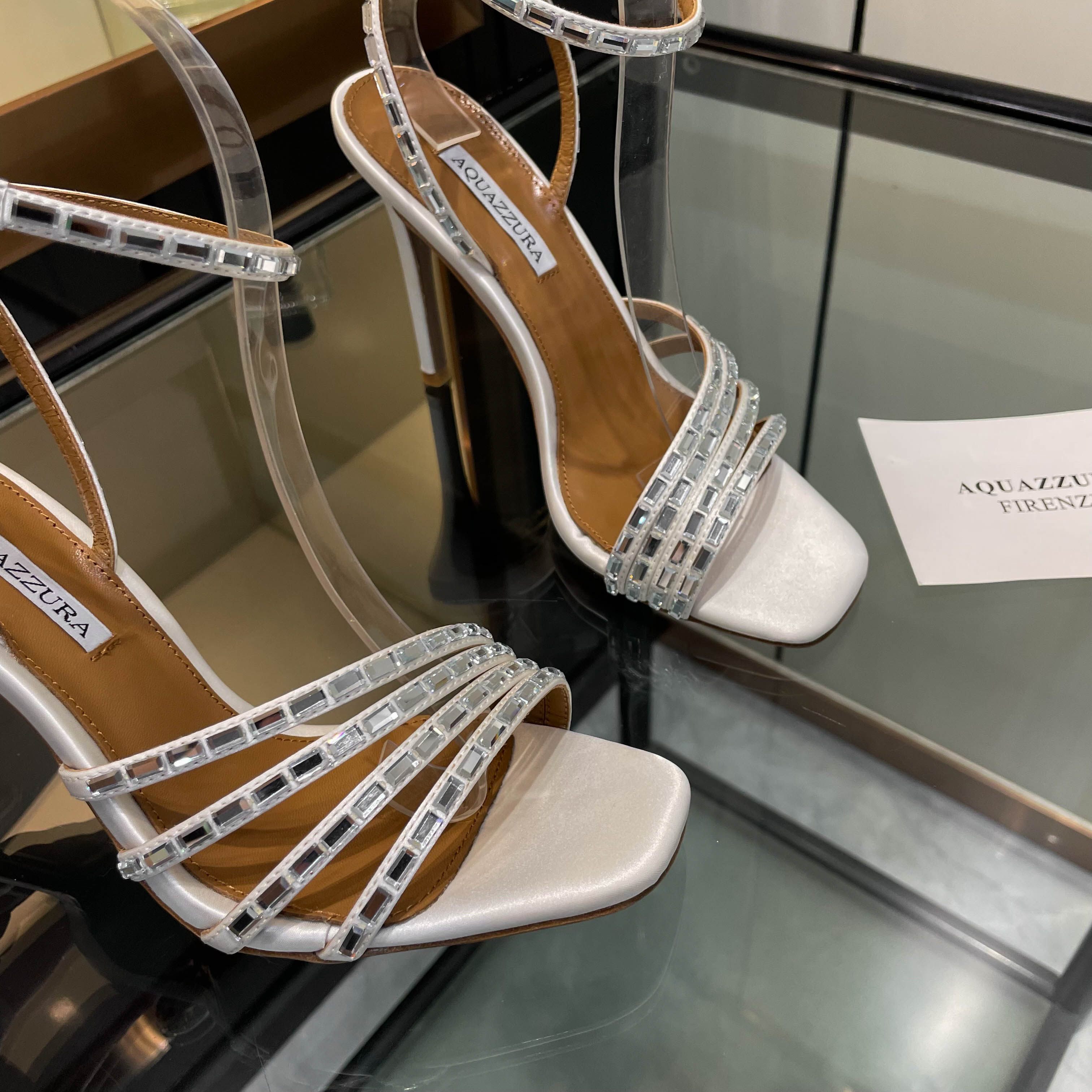 Aquazzura Women's High Heel Sandal with Rhinestone Straps and Ankle Closure 7 a1751989105325 2824