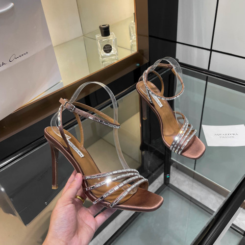 Aquazzura Women's Rhinestone Heeled Sandals, Elegant Party Shoes
