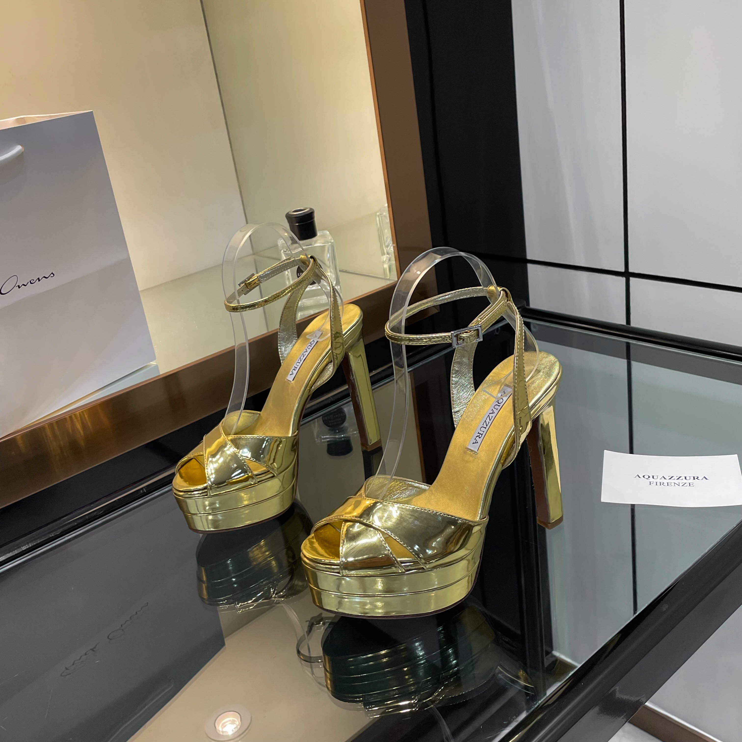 Aquazzura Gold Platform Heels - Luxurious Design, Italian Leather Sole 3 a1751989583599 1221
