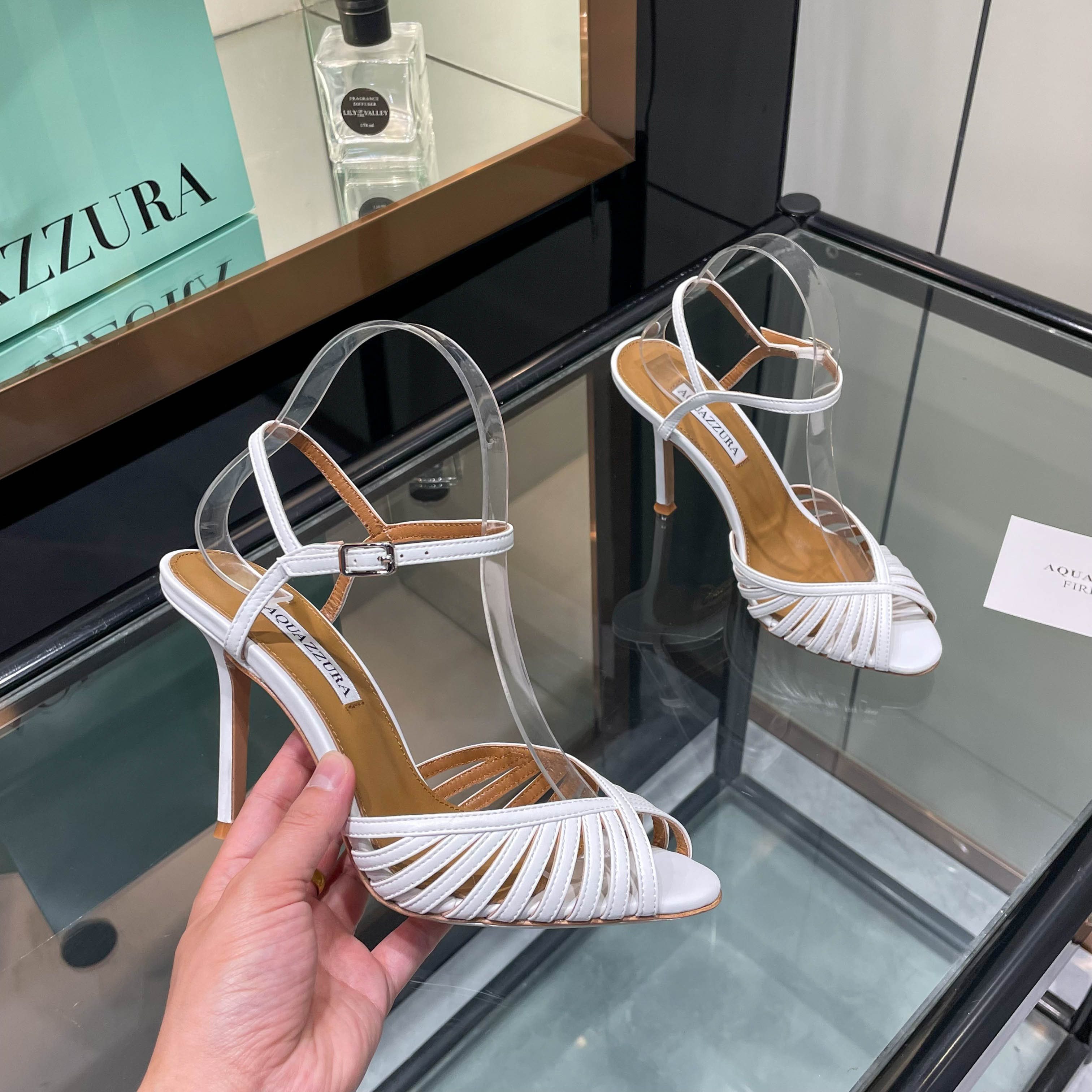 Aquazzura White Strappy Sandals