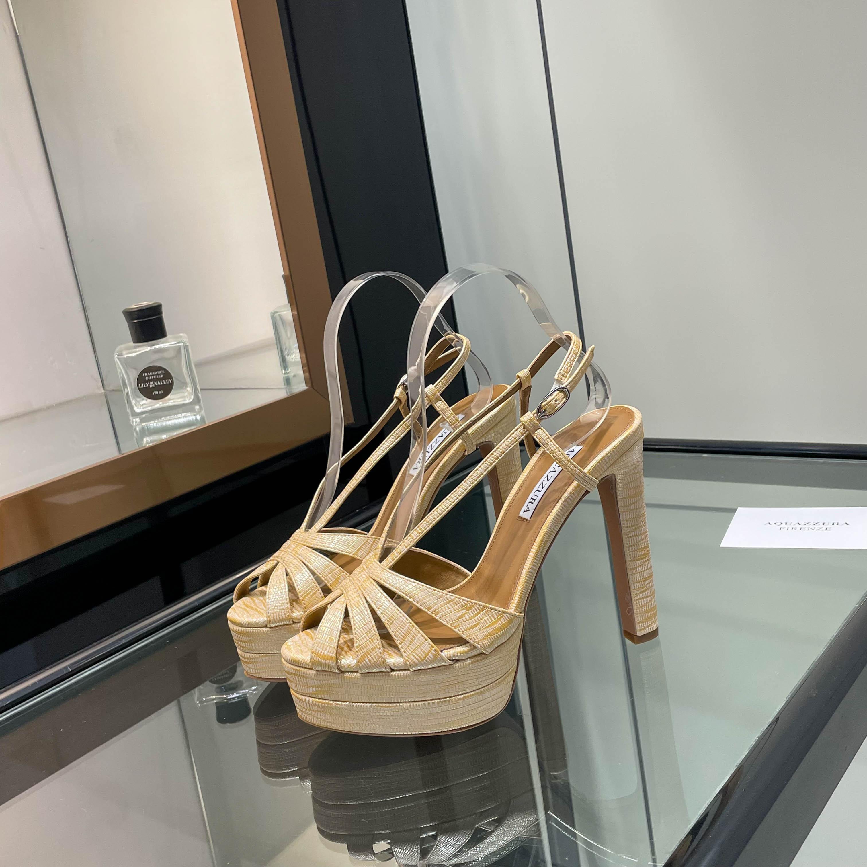 Aquazzura Gold Platform Sandals
