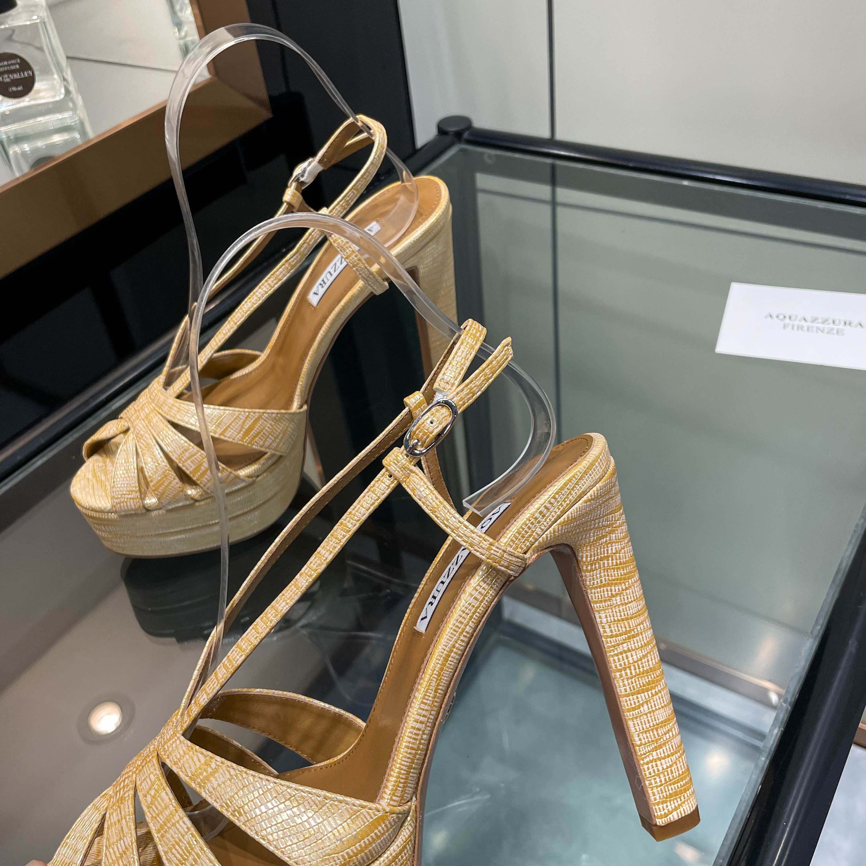 Aquazzura Gold Platform Sandals