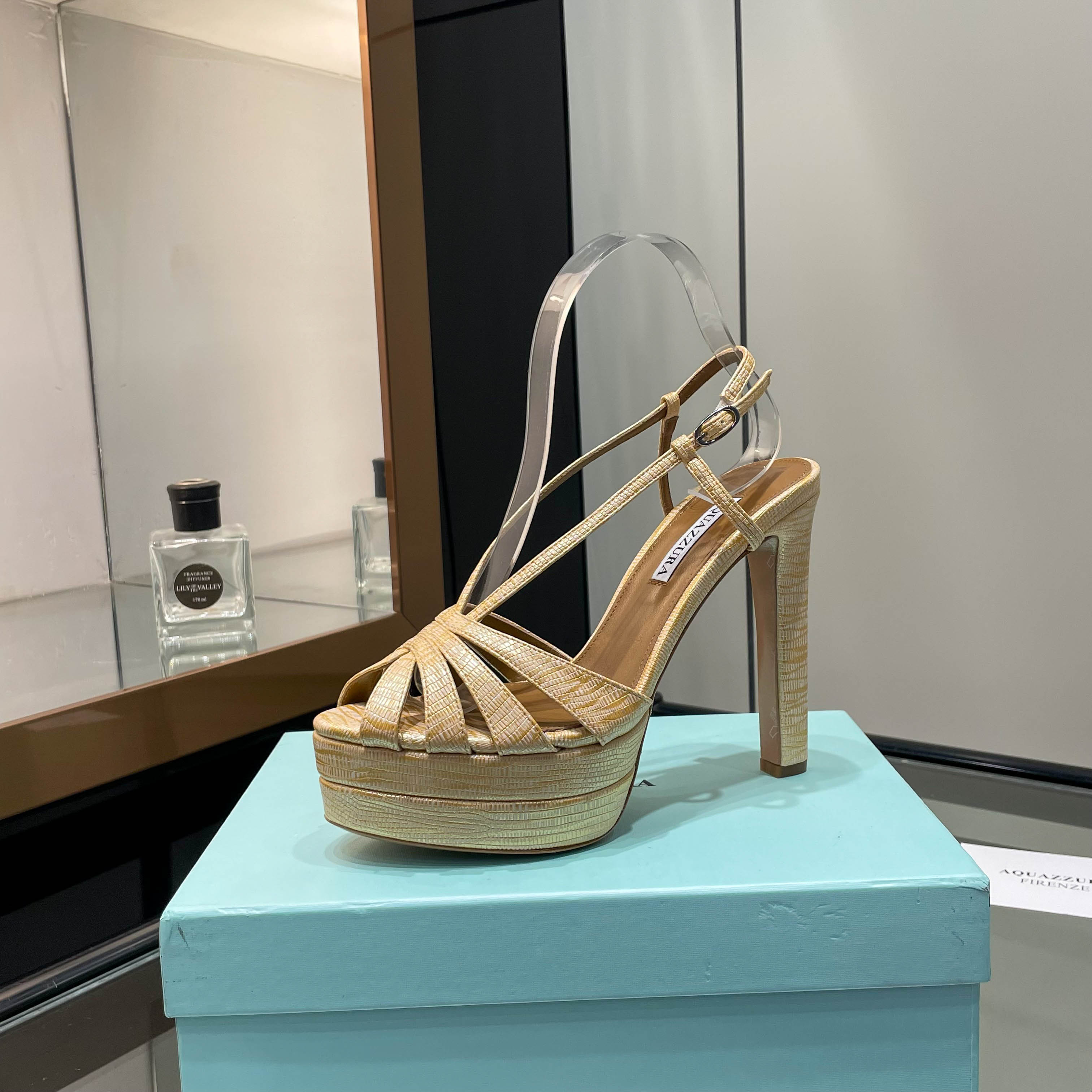 Aquazzura Gold Platform Sandals
