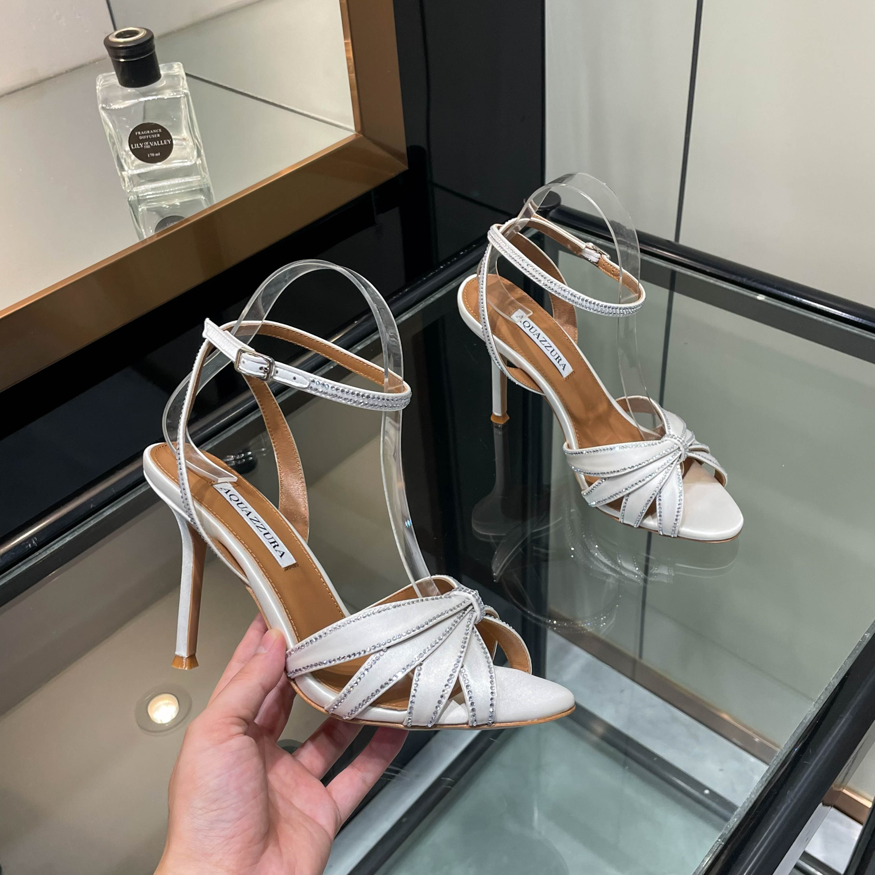 Aquazzura White Strappy Sandals