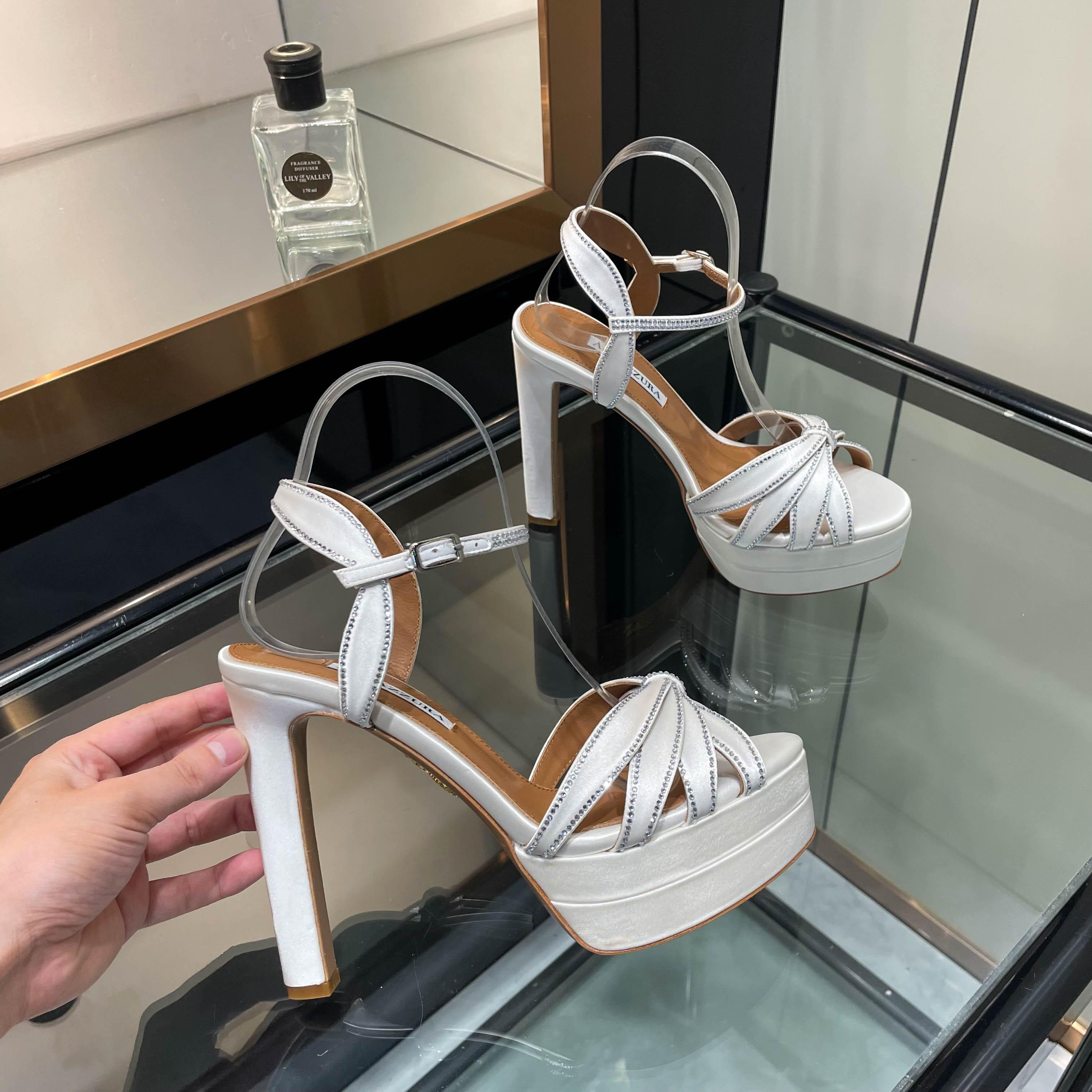 Aquazzura White Platform Sandals