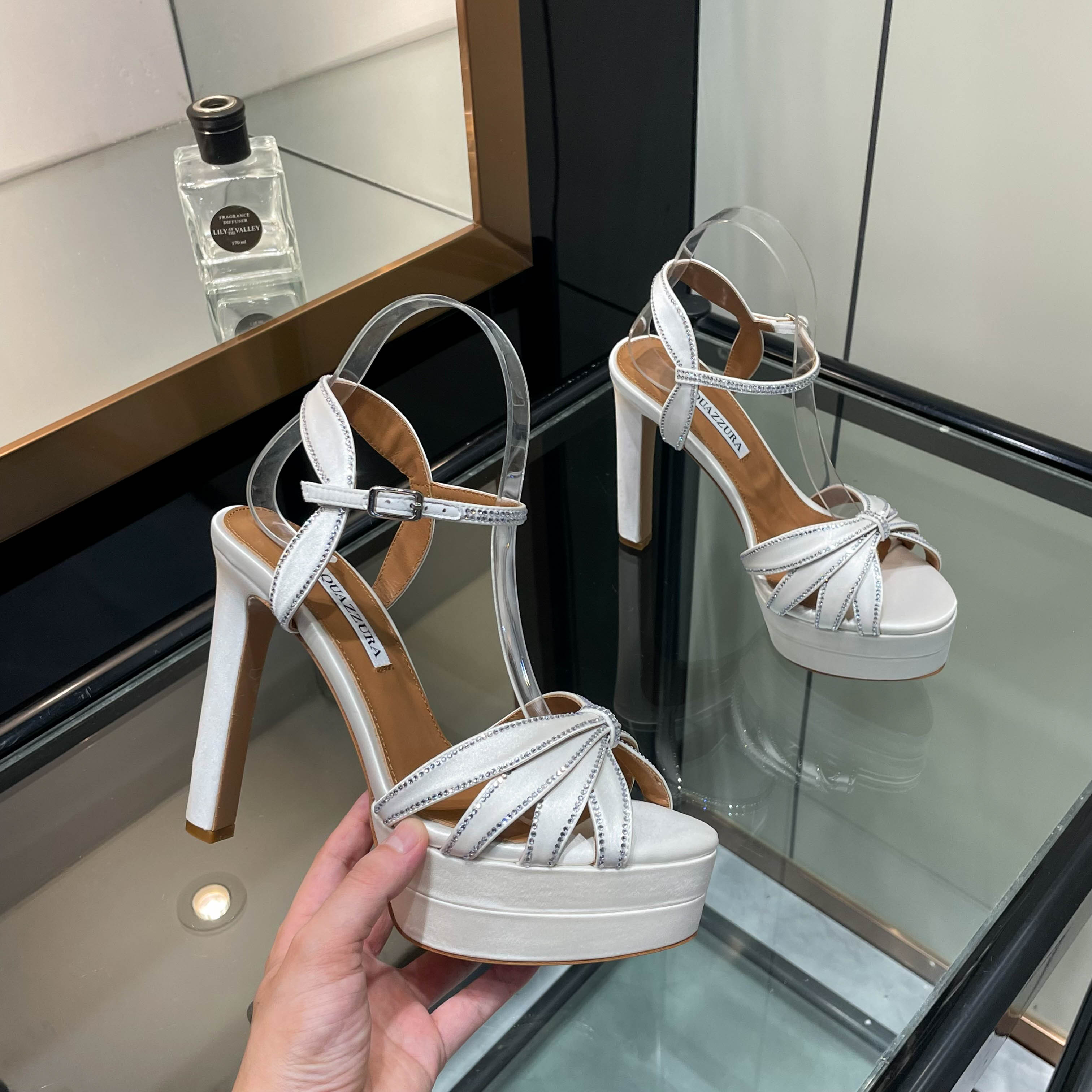 Aquazzura White Platform Sandals