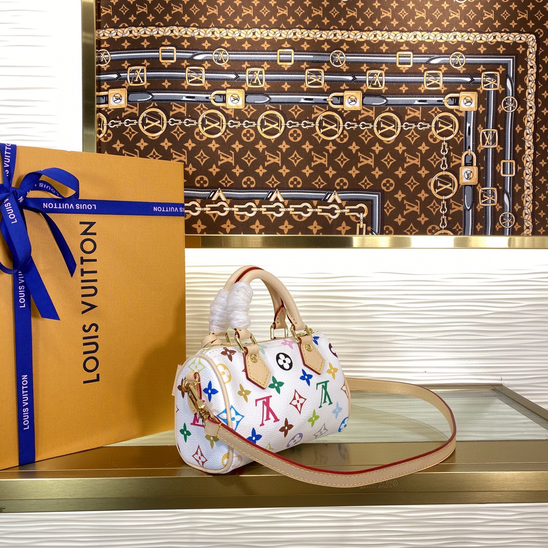 Louis Vuitton Nano Speedy White Multicolor Monogram nano crossbody everyday