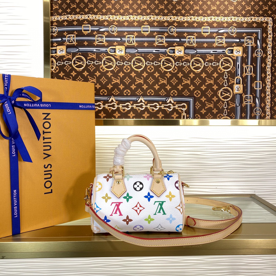 Louis Vuitton Nano Speedy White Multicolor Monogram nano crossbody everyday