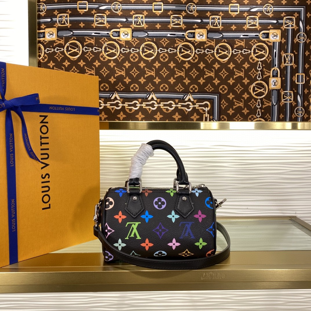 Louis Vuitton Nano Speedy Black Multicolor Monogram nano crossbody everyday