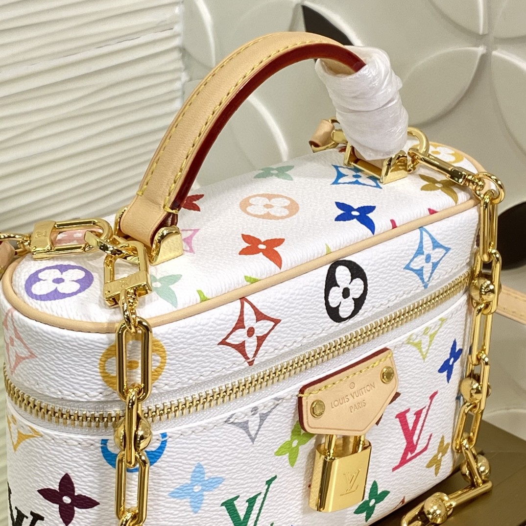 Louis Vuitton Vanity Pouch White Multicolor Monogram crossbody shoulder