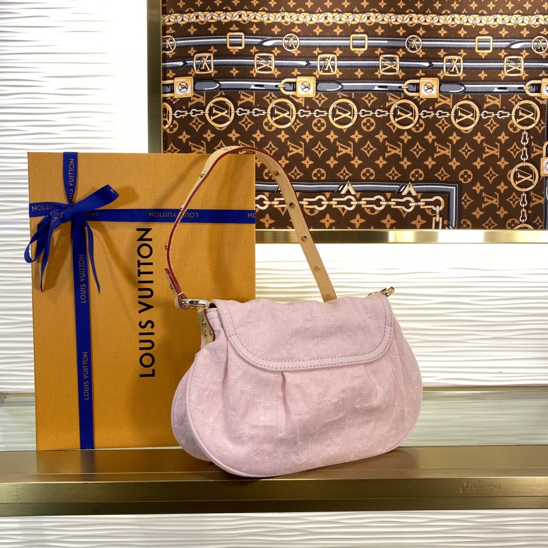 Louis Vuitton Sunset Pink Monogram Denim shoulder
