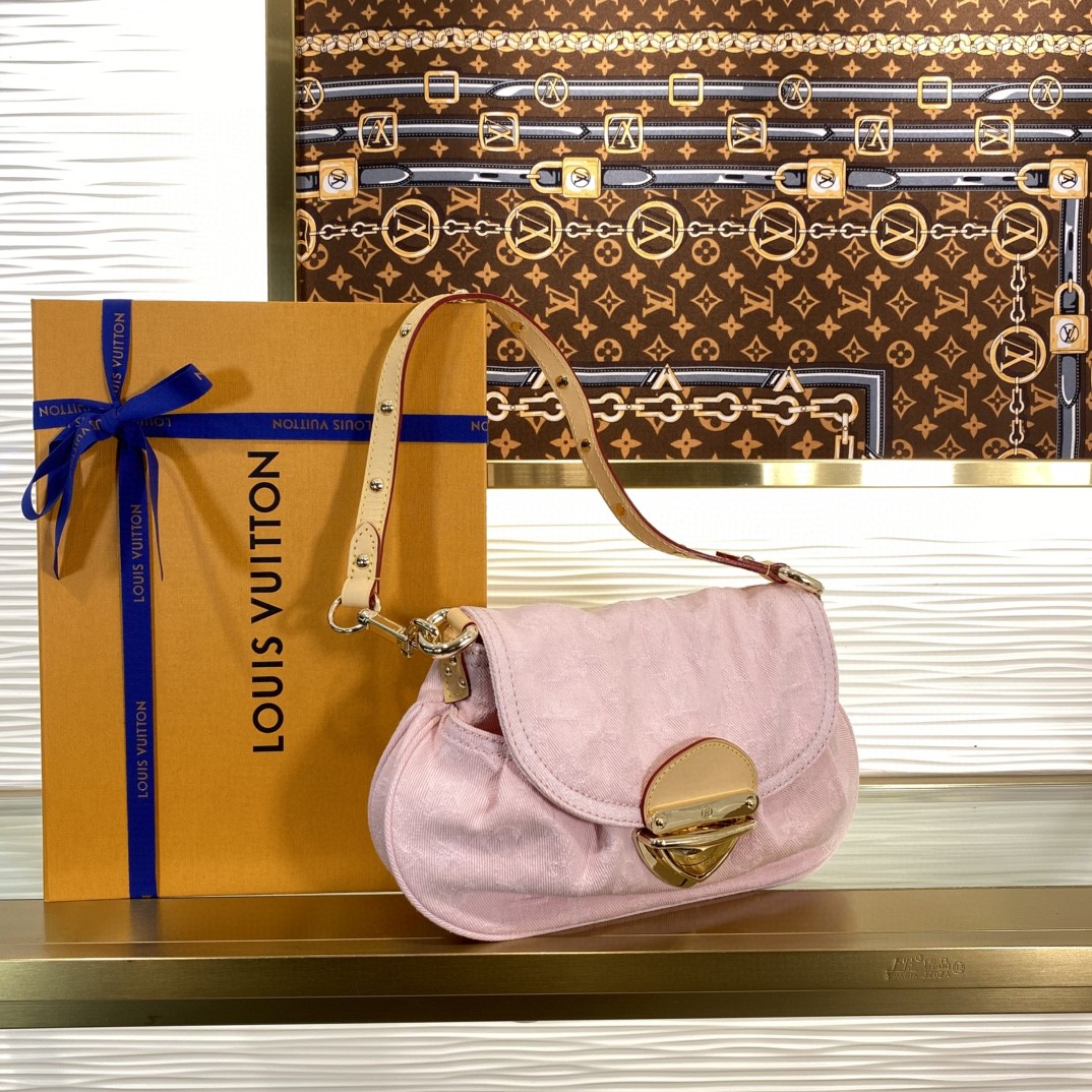 Louis Vuitton Sunset Pink Monogram Denim shoulder