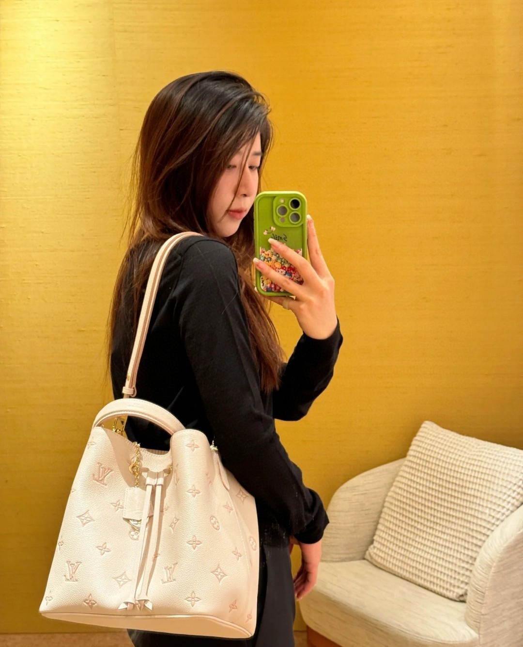 Louis Vuitton Girolata Beige Monogram Empreinte everyday shoulder