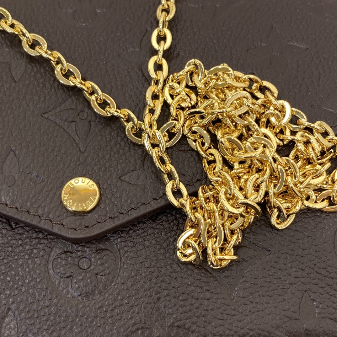 Louis Vuitton F licie Pochette Dark Brown Monogram Empreinte crossbody shoulder