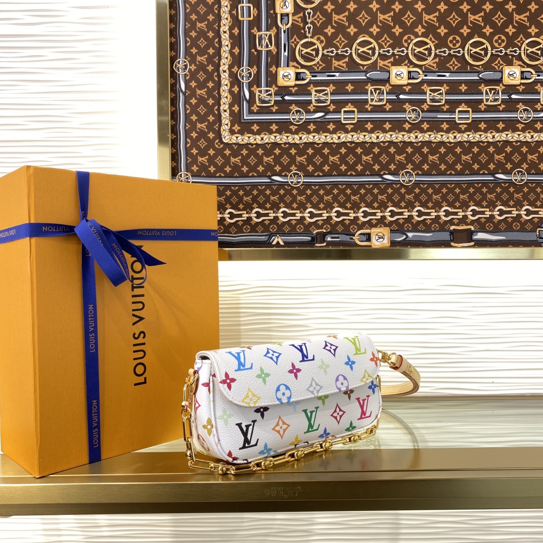 Louis Vuitton Wallet On Chain Ivy White Multicolor Monogram crossbody shoulder