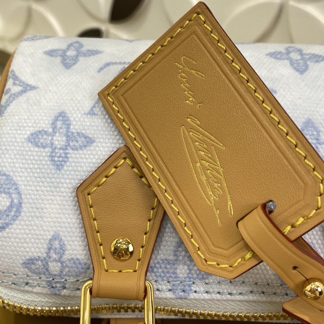 Louis Vuitton Nano Speedy White Blue Monogram nano crossbody everyday