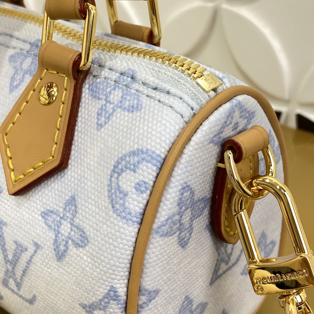 Louis Vuitton Nano Speedy White Blue Monogram nano crossbody everyday