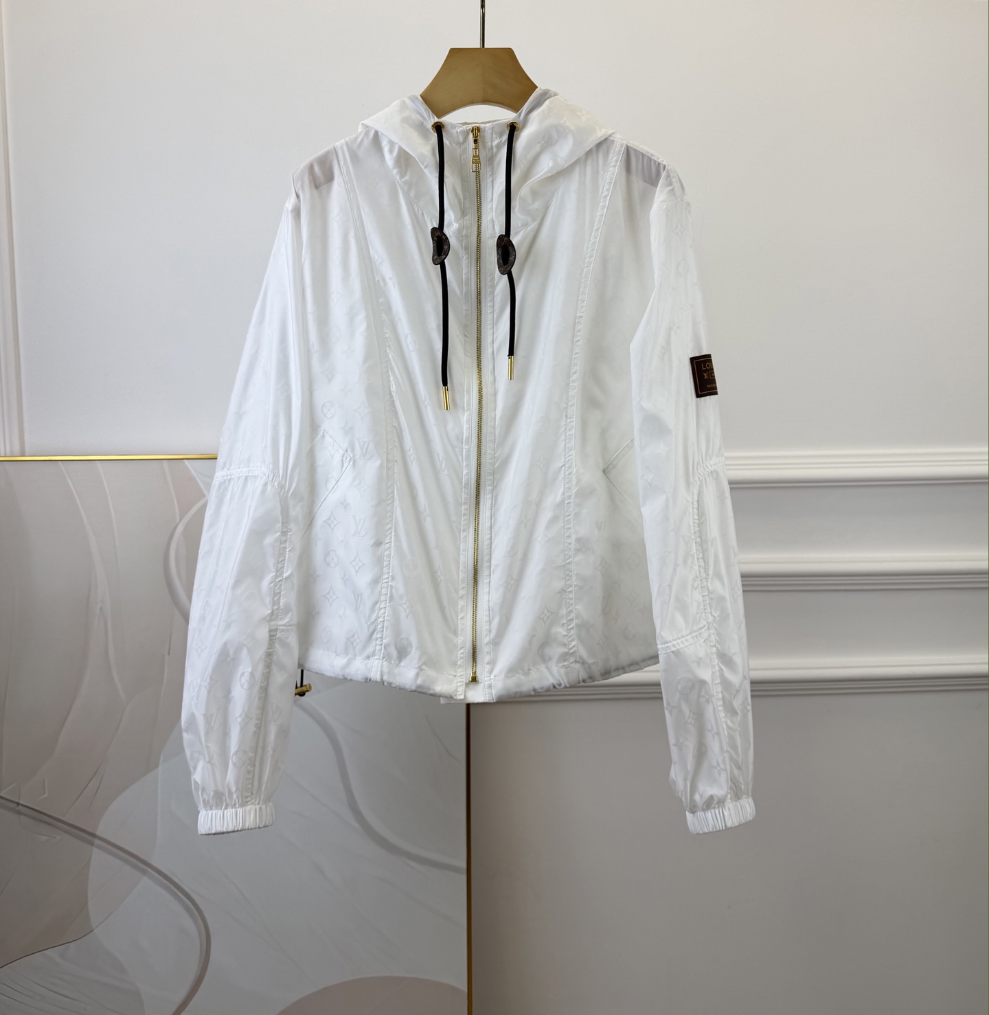 LV Monogram Hooded Zip Windbreaker Jacket