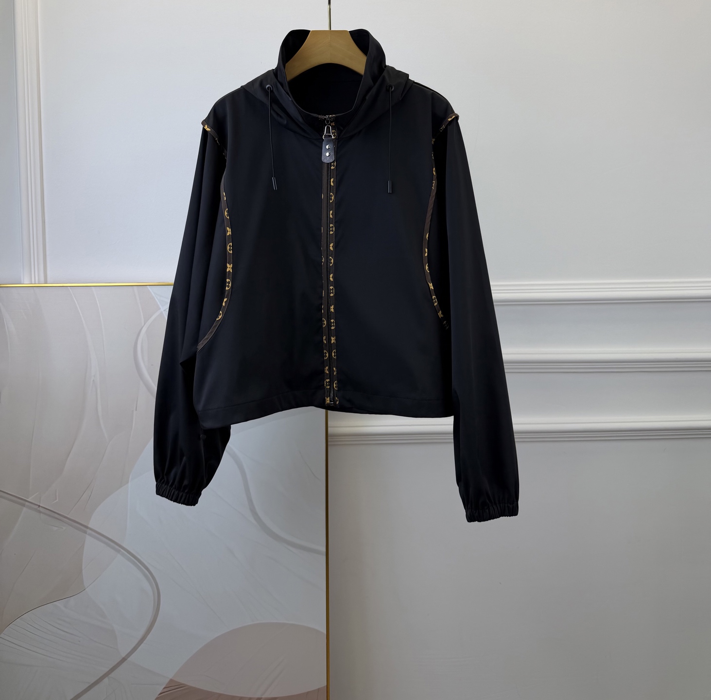 louis vuitton monogram accent hooded parka