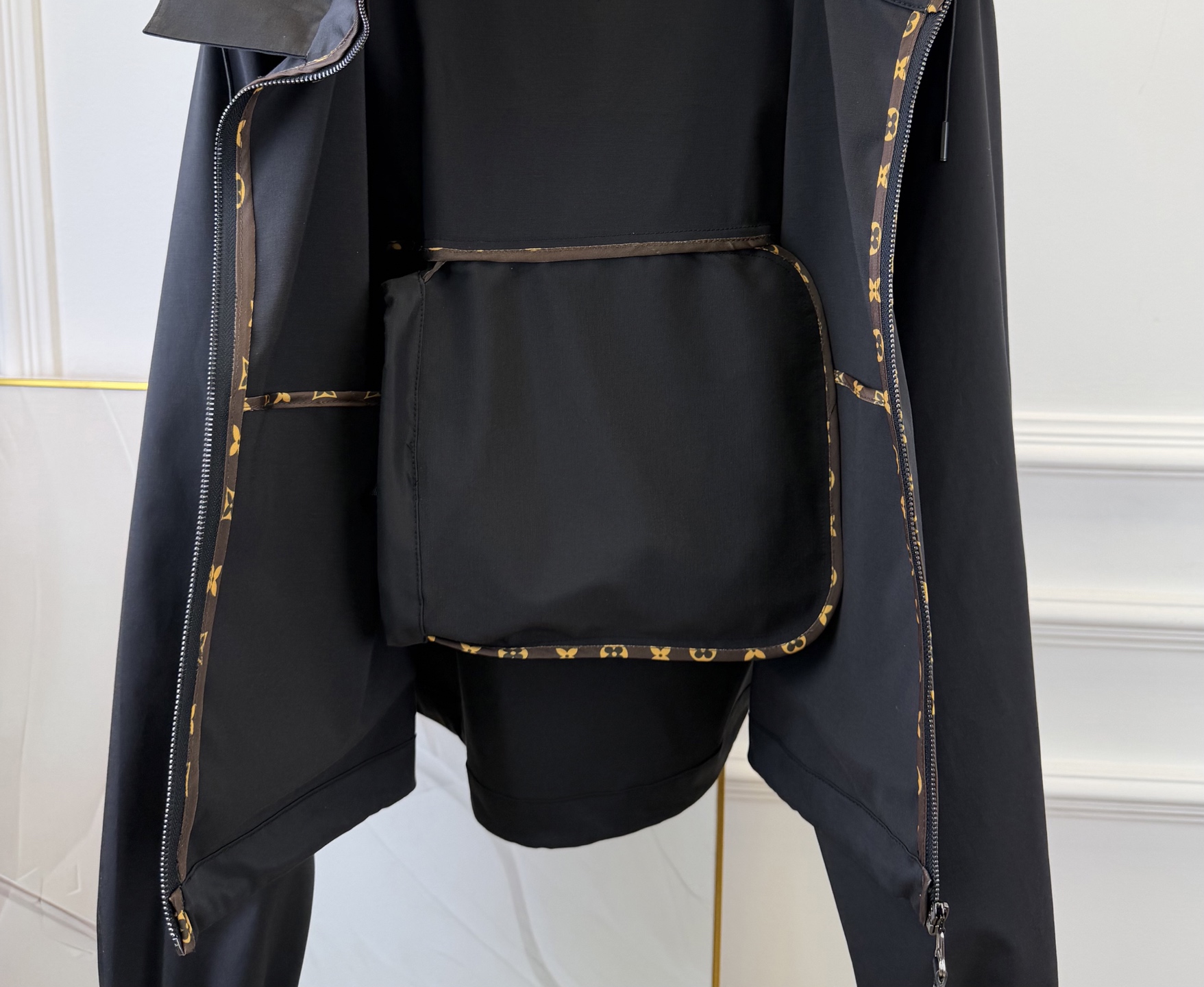 louis vuitton monogram accent hooded parka