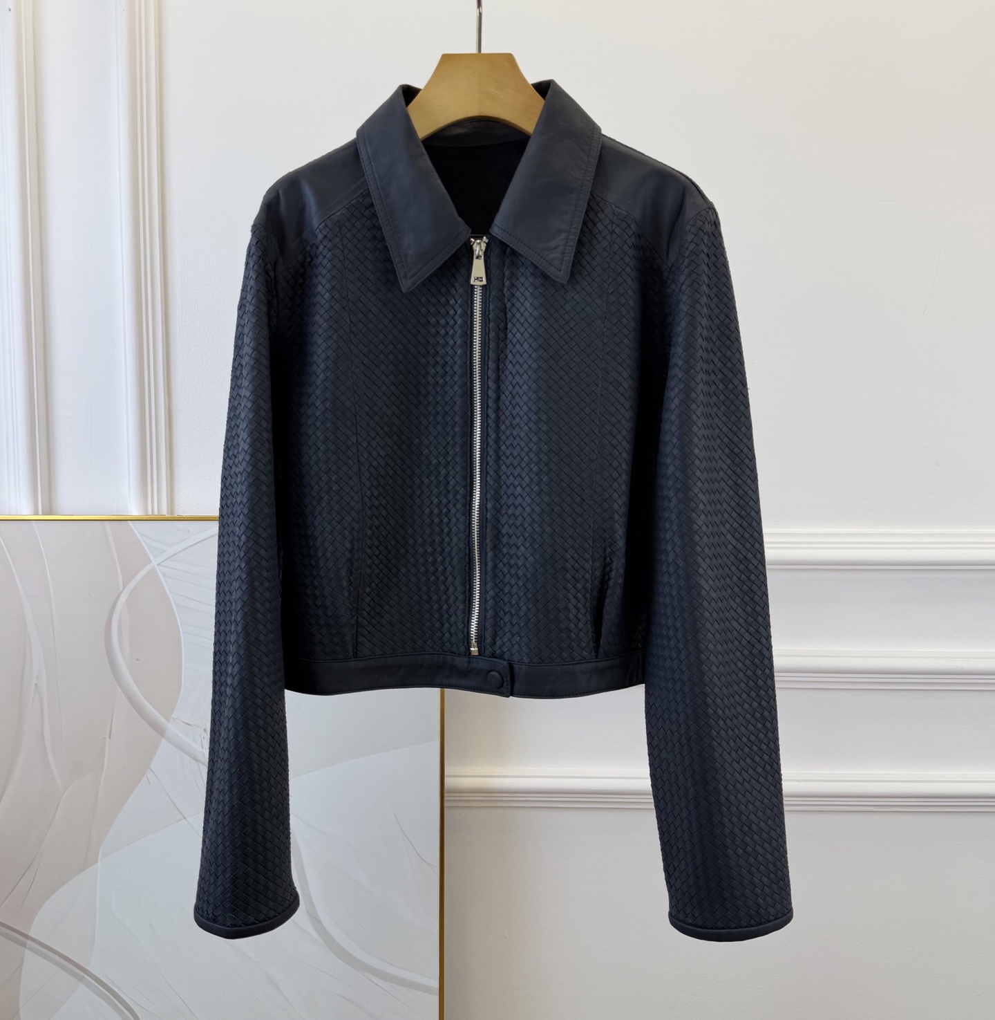Bottega Veneta Black Textured Zip Jacket