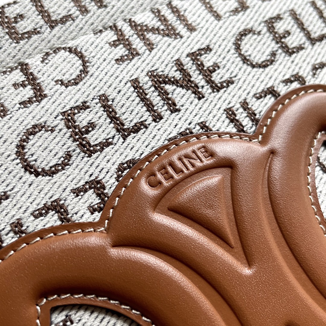 Celine Summer benefits69823s summer|CABAS THAIS small Arc de Triomphe striped fabric cowhide handbag