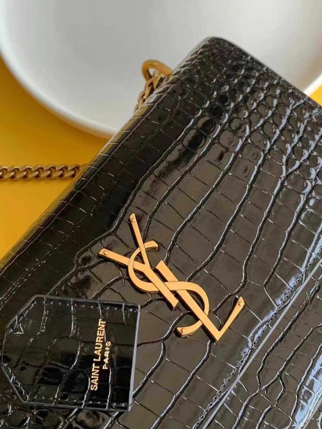 Feedback 980 Saint Laurent Messenger Bag Brand new crocodile pattern cowhide SAINTLAURENT Wang Ziwen and Sammi Cheng's same style, the most style