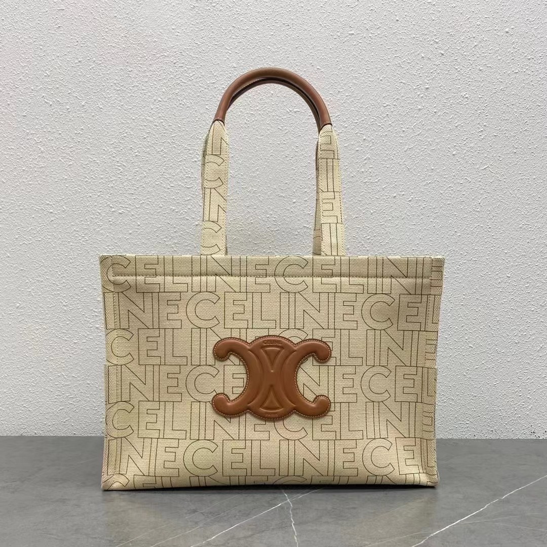 Summer feedback688CELINE 23s|Spring and summer new fabric cowhide Tote Cacbs