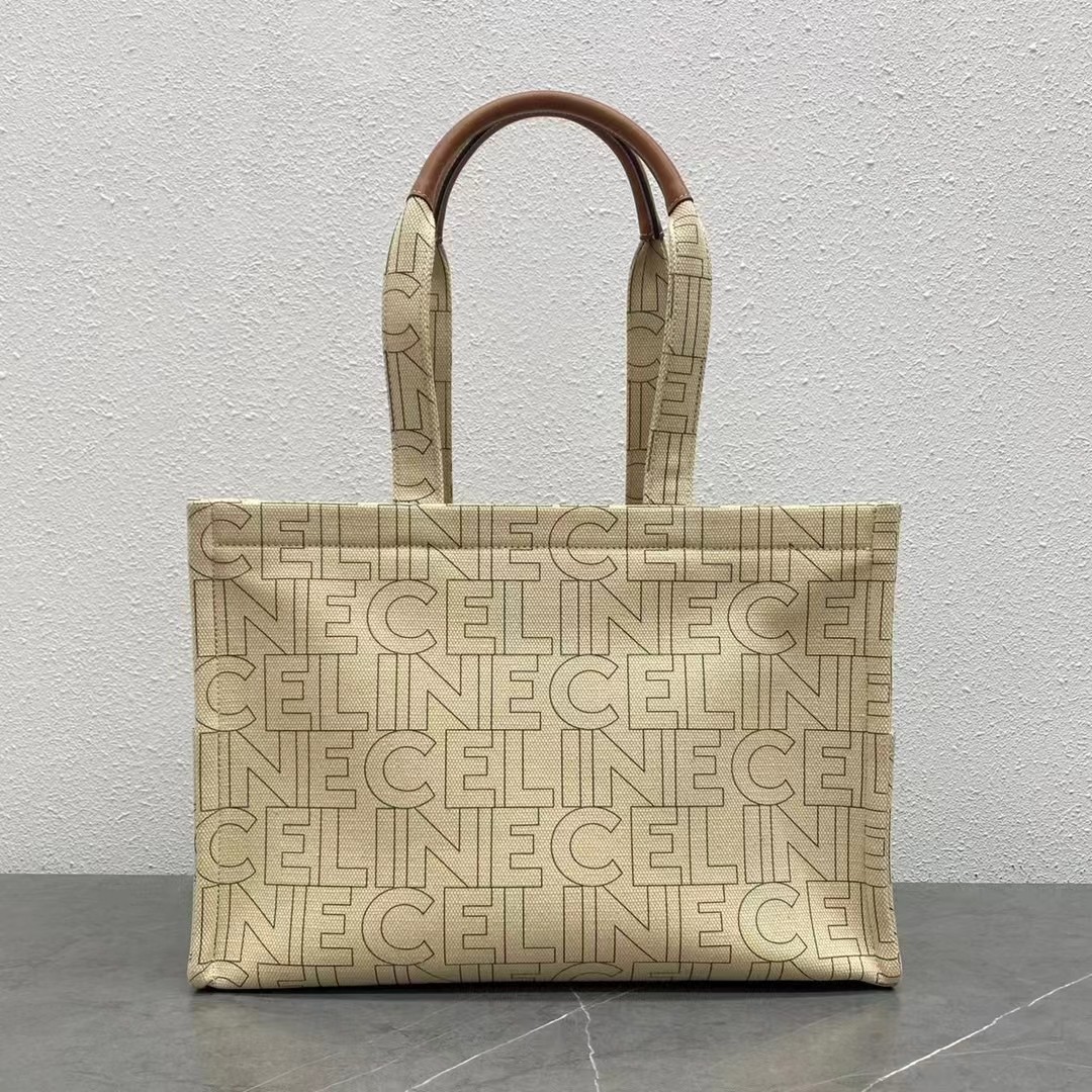 Summer feedback688CELINE 23s|Spring and summer new fabric cowhide Tote Cacbs