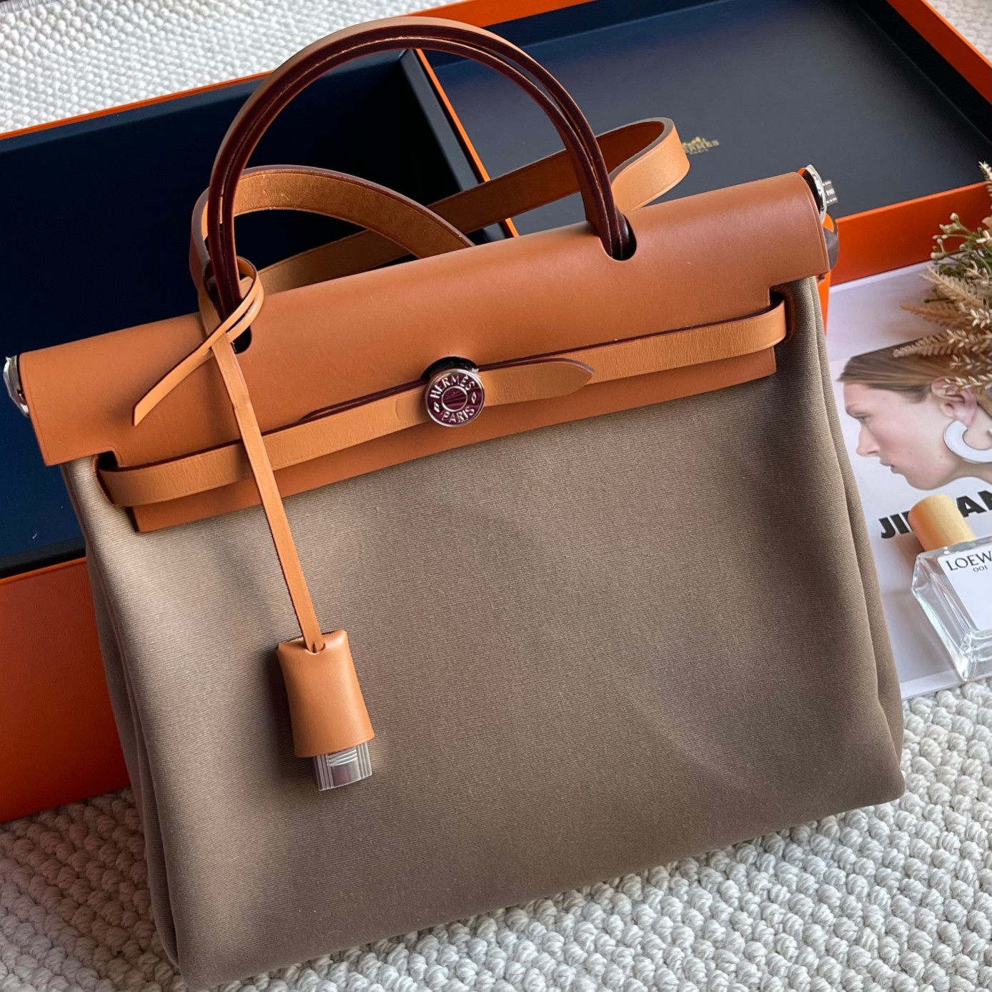Hermès Rare edition counter inspection HermesvHerbag31 canvas bag latest color matching for autumn and winter