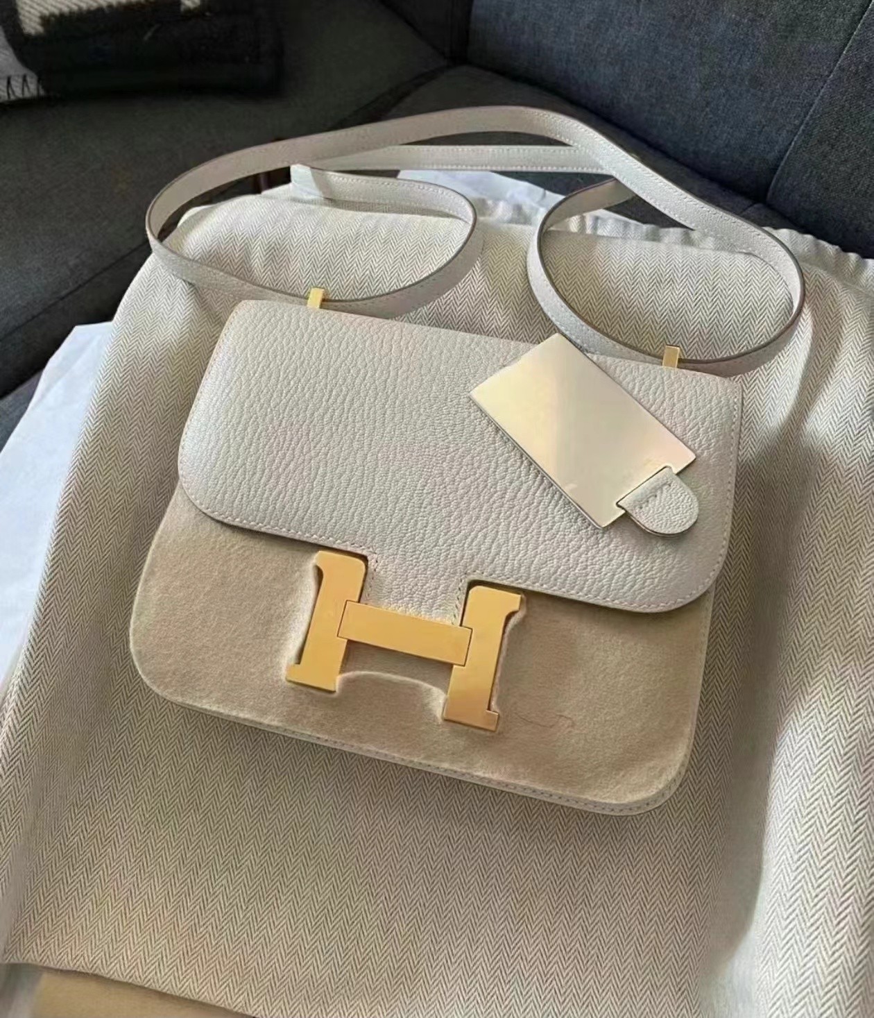 Hermès constance goatskin T0 mushroom white inner spelling 4b biscuit color small quantity in stock purely handmade