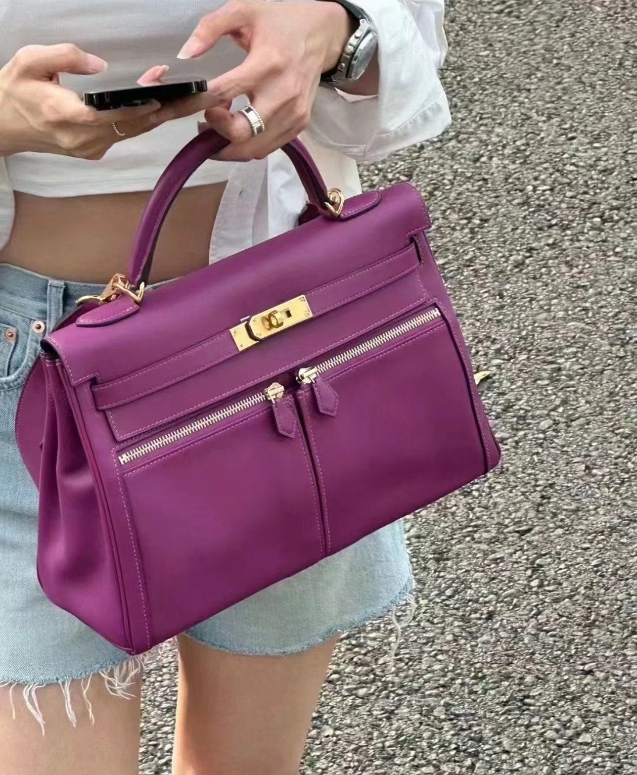 Hermès P9 sea anemone purple 32 upper body picture is so beautiful